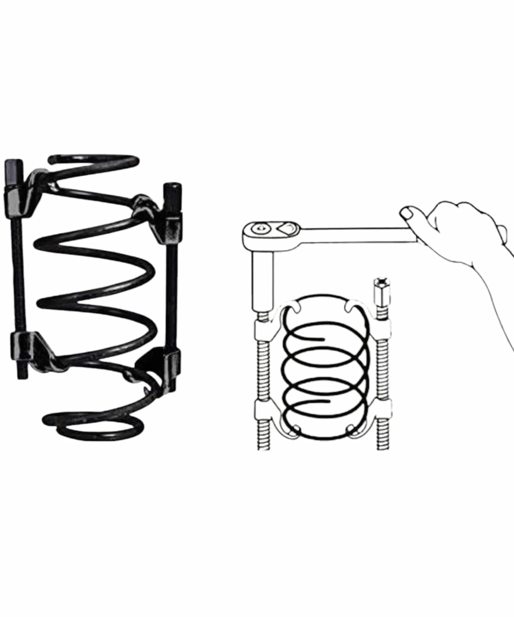 Kit Compressore Molle Ammortizzatori Auto Set 2 Estrattori Regolabili 380mm