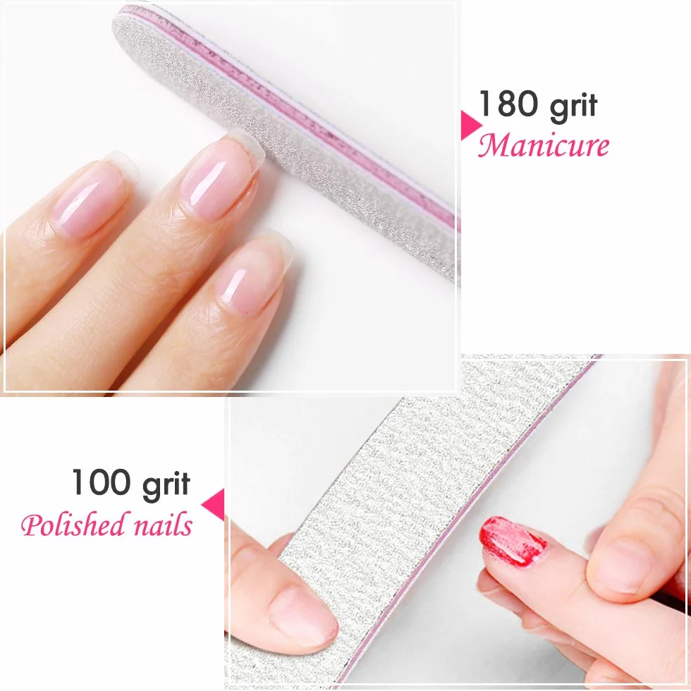 Forever Speed 50 lime per unghie professionali 100/180, lima per manicure a doppio lato, colore viola/bianco
