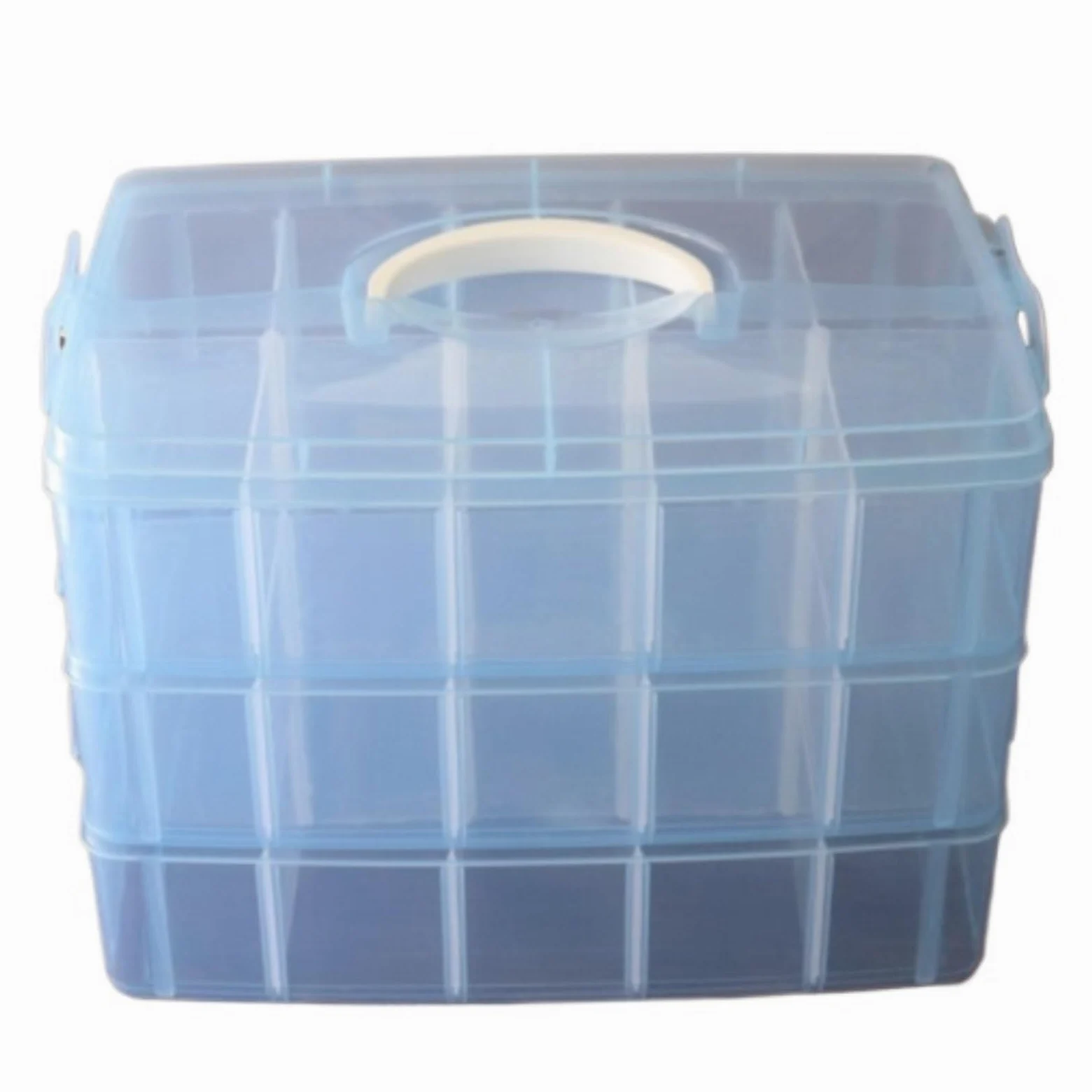 Porta Smalti Scatola Portaoggetti Impilabile for Cosmetici, Smalto Regolabile Valigetta Custodia(Blue)