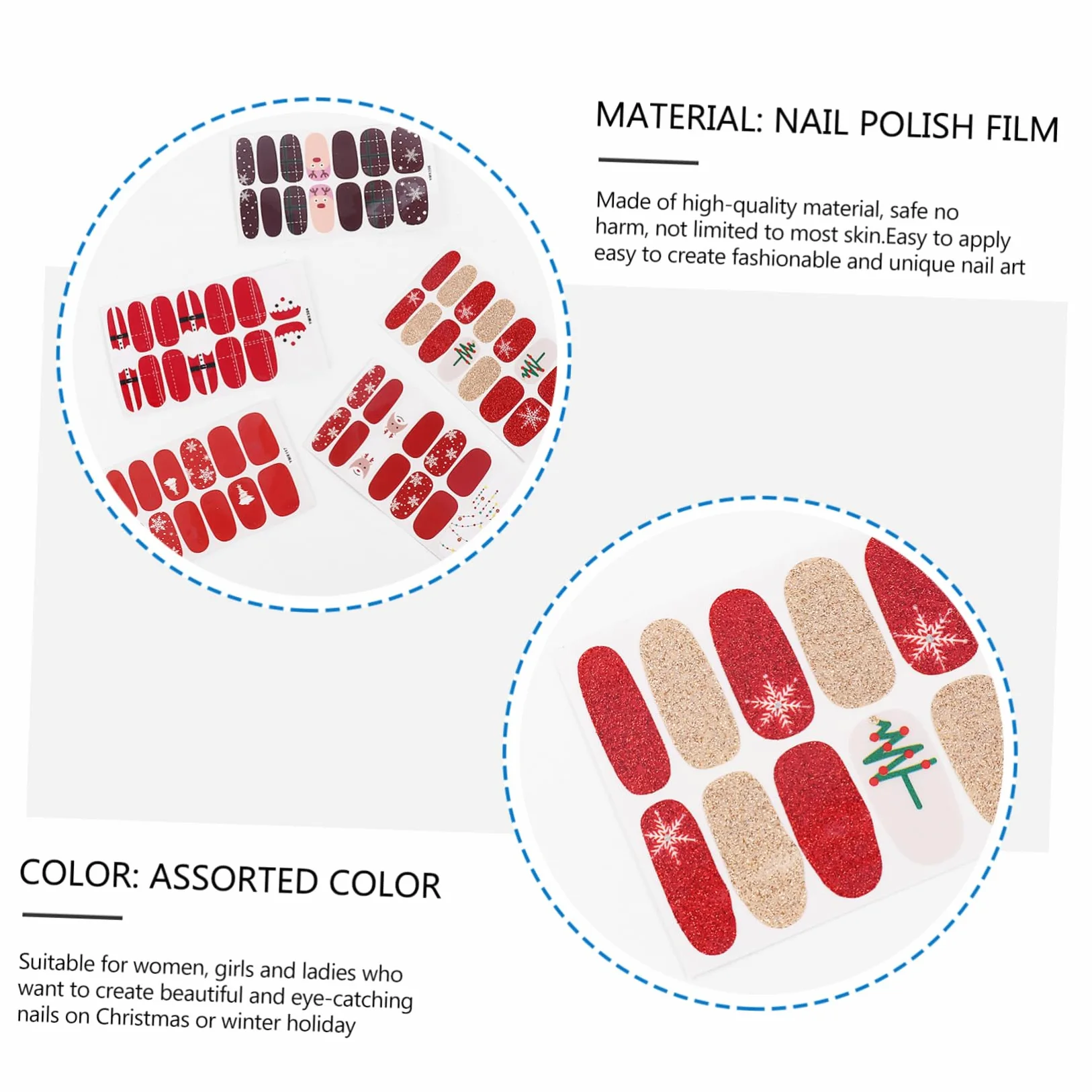FRCOLOR 3 Set Adesivi Per Unghie Natalizie Adesivi Fai Da Te Per Unghie Natalizie Fai Da Te Per ie ie Per Nail Art ie Per ie 10 fogli*3