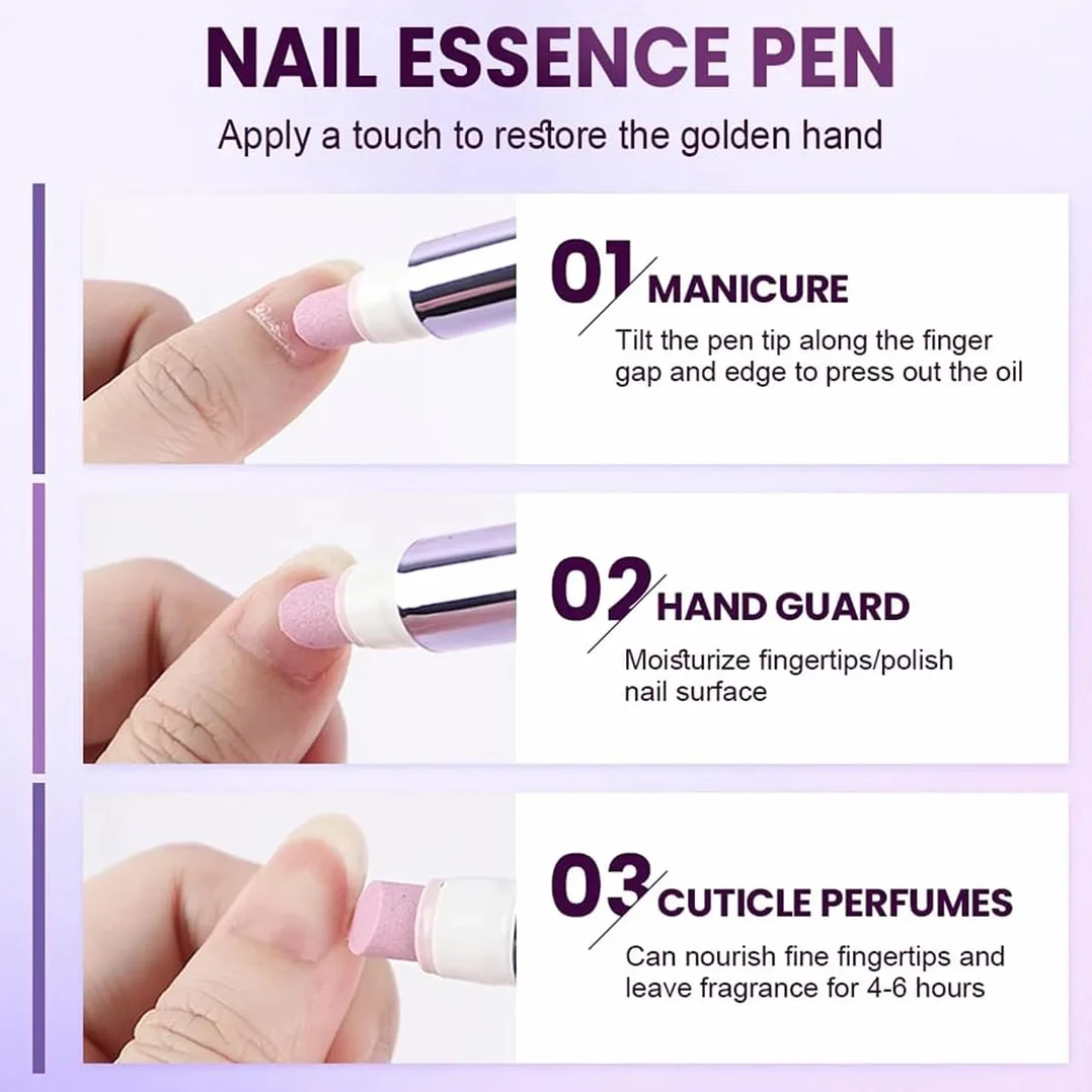 2 Pezzi rimuovi cuticole unghie, Nail care pen, Routine de soins des ongles stylo