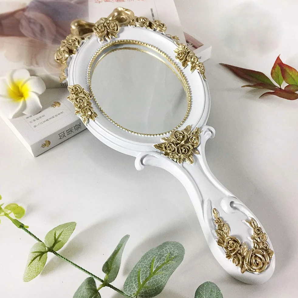 Specchio da mano vintage oro rosa compatto da viaggio regalo