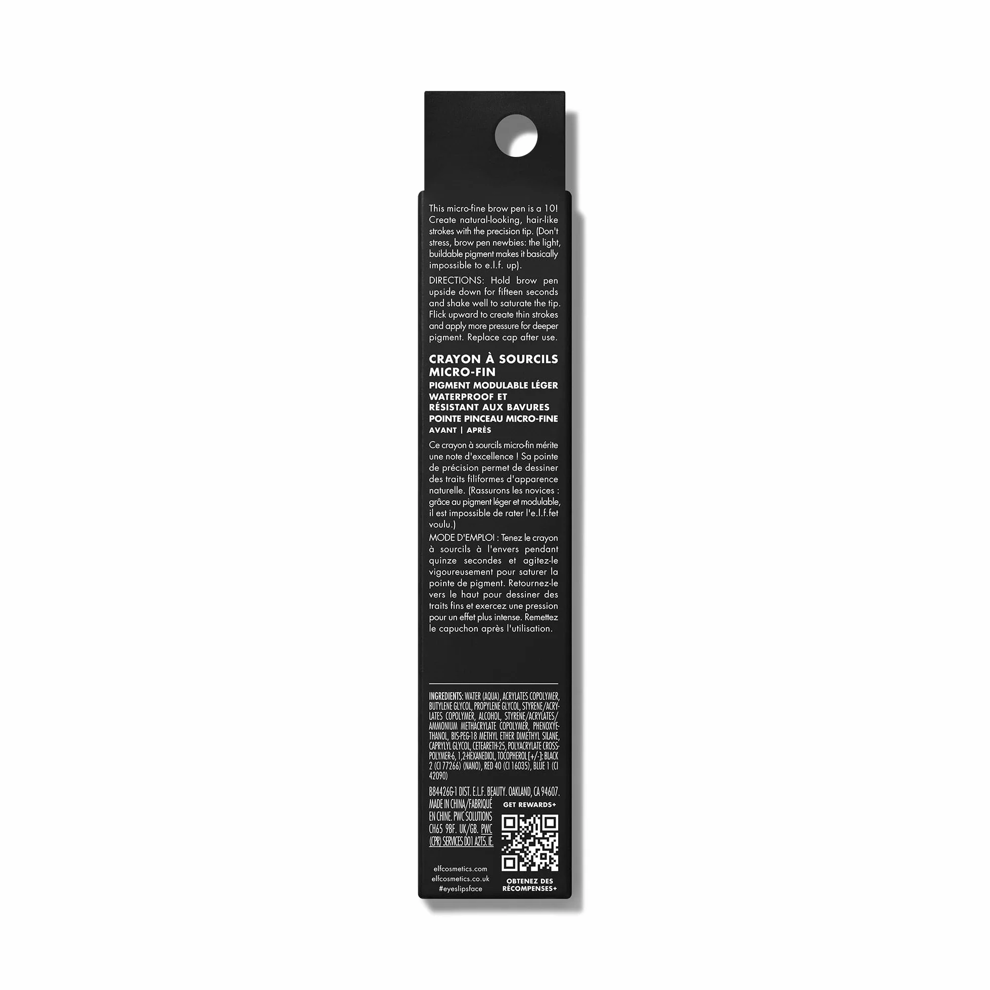 e.l.f. Holy Strokes Micro-Fine Brow Pen, Per Sopracciglia Dall'aspetto Naturale, Lunga Durata, Formula Waterproof, Resistente alle Sbavature, Vegano & Cruelty-Free, Espresso