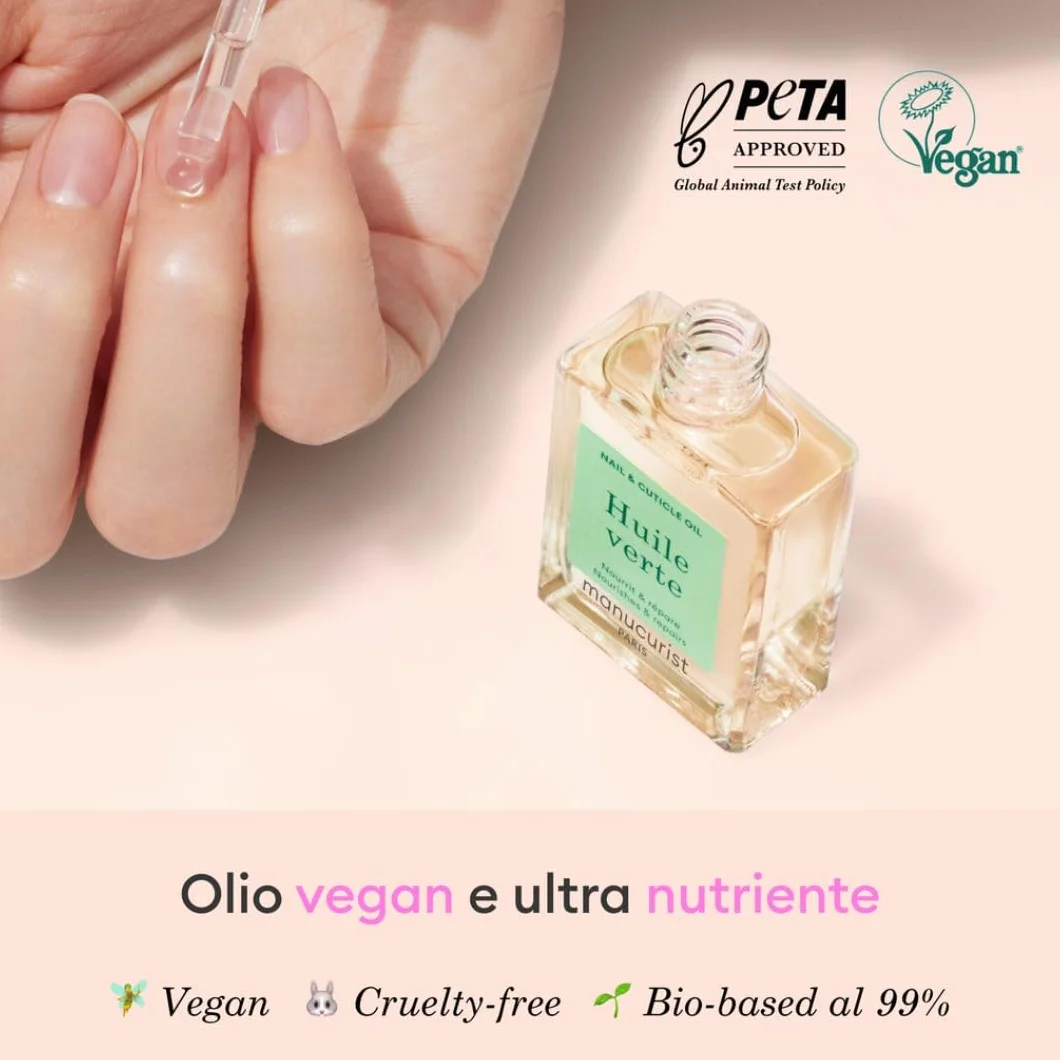 Manucurist Olio Verde per unghie - Olio cuticole unghie - Nutre e rigenera unghie e cuticole - Favorisce la ricrescita - Mix di 6 oli - 99% bio-based - Vegan - 15 ml - Idee Regalo Donna