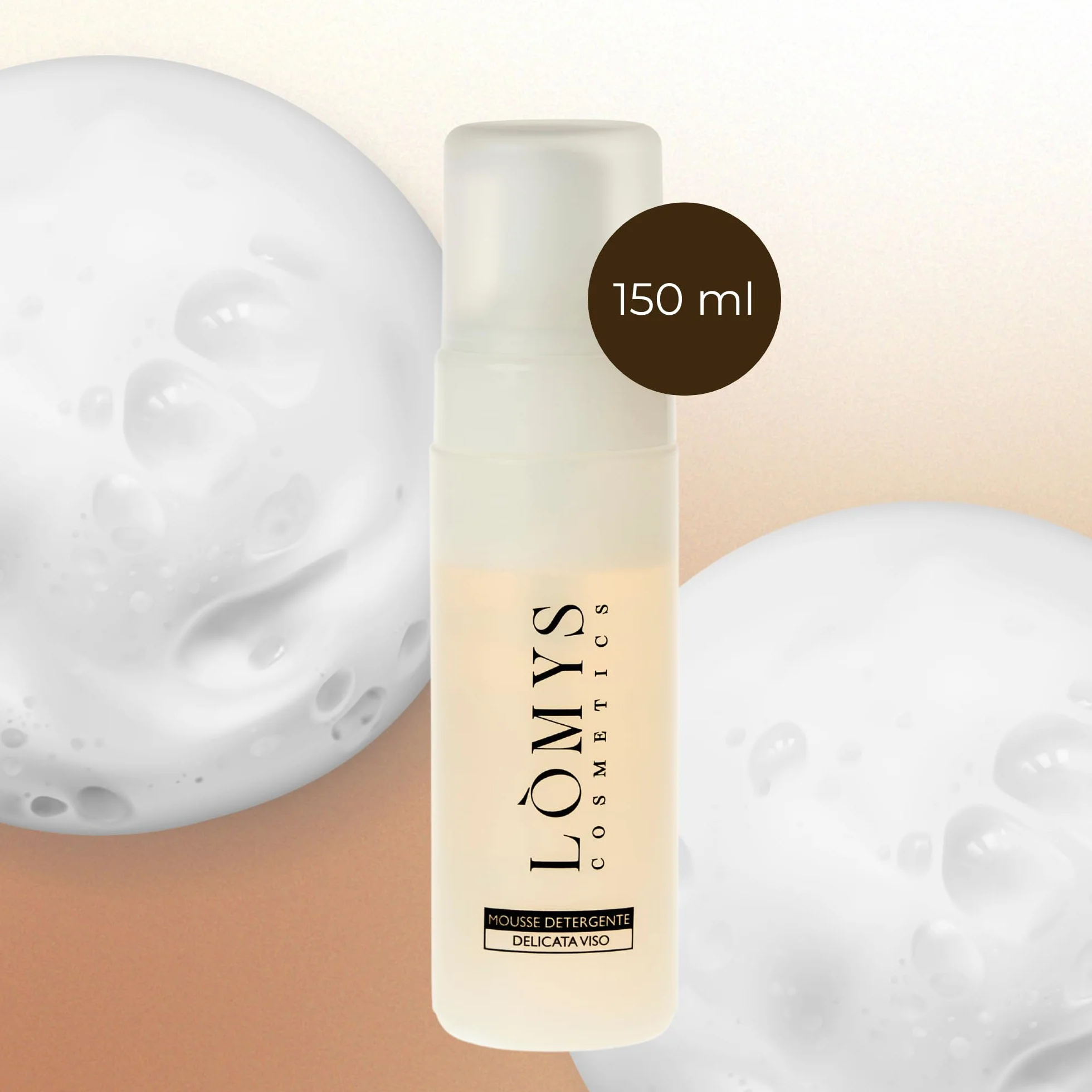 Lòmys Cosmetics - Mousse Detergente Viso - Schiuma Purificante e Idratante per una Pulizia Profonda, Formula Soffice per Tutti i Tipi di Pelle, Skincare, Struccante Viso e Occhi