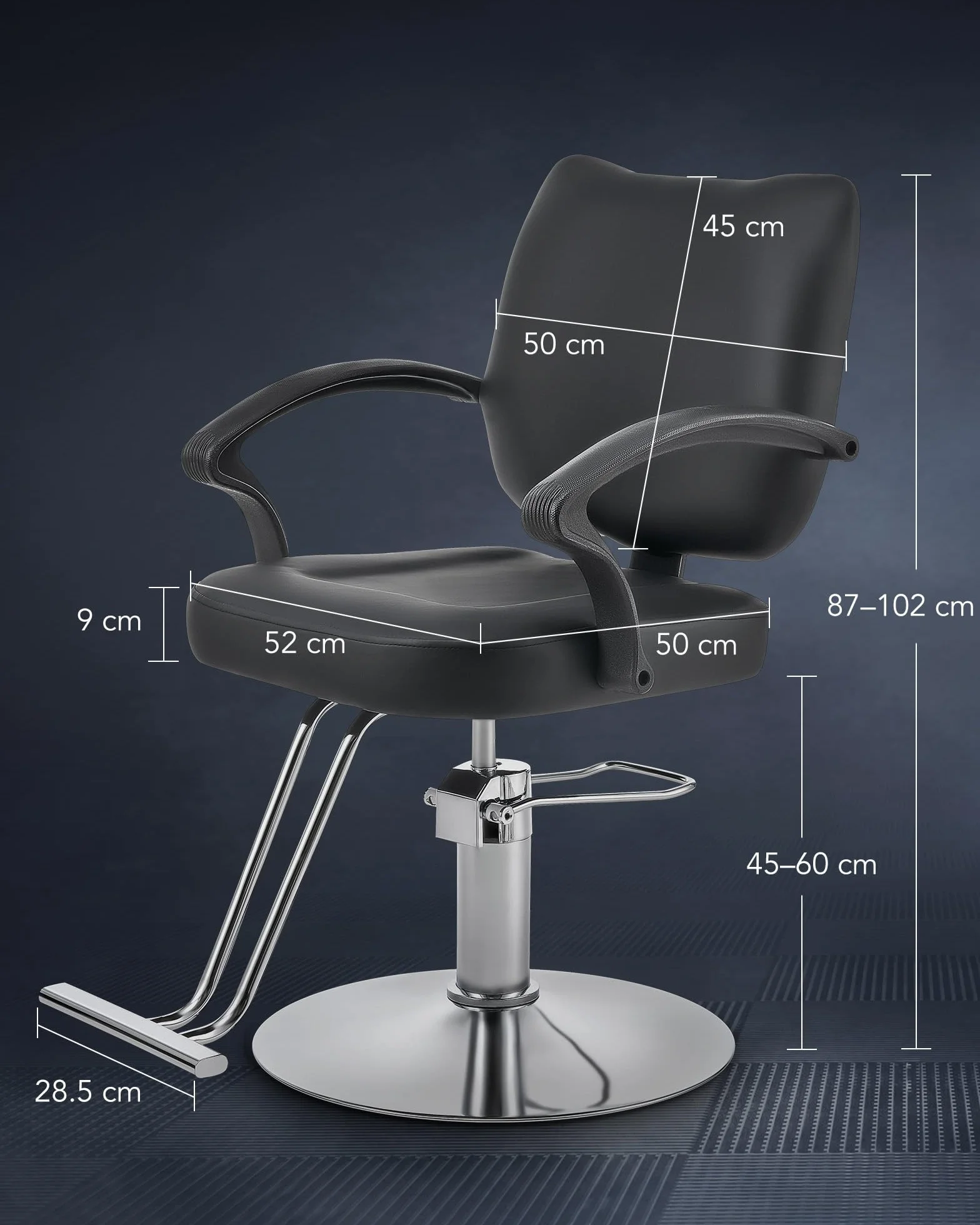 CO-Z Poltrona da Parrucchiere Sedia da Barbiere Classica con Girevole a 360° e Altezza Regolabile 15 cm Pompa Idraulica Capacità 250 kg per Parrucchiere Salone di Bellezza Tatuaggi