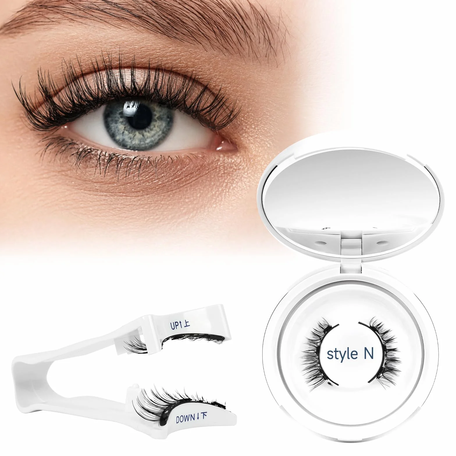 Higu Clace Ciglia Finte Magnetiche Con Applicatore, Non Richiedono Colla, Naturali E Realistiche, Facili Da Applicare E Rimuovere (Style-N8)