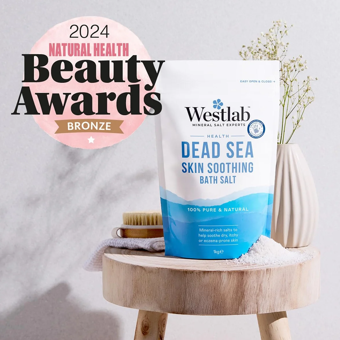Westlab Sale minerale puro da bagno del Mar Morto, 1 kg (la confezione può variare)
