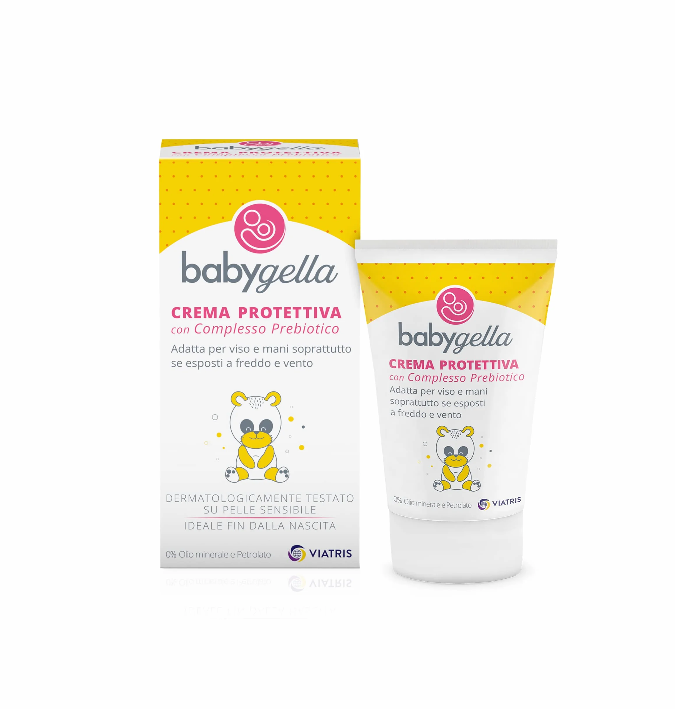 Babygella Crema Protettiva, Crema Viso Neonato con Burro di Karité e Olio di Crusca di Riso, Azione Protettiva e Nutriente, Confezione da 50 ml