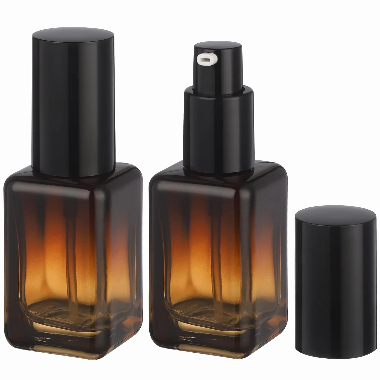 Segbeauty Contenitori da Viaggio Marrone, 2 Pezzi 30ml Bottiglie Vuote in Vetro, Flaconi Viaggio, Leggero e Portatile, per Fondotinta Liquida, Acqua Detergente