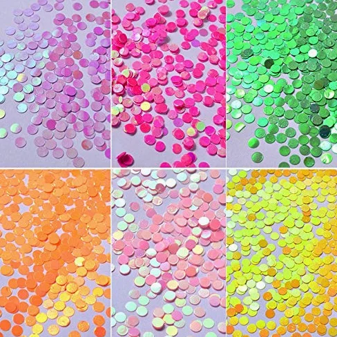 Paillettes per Nail Art 6 Box/Set Paillettes Rotondi per Unghie Glitter 3D Nail Art Decoration Decoration Attrezzi Manicure per Unghie