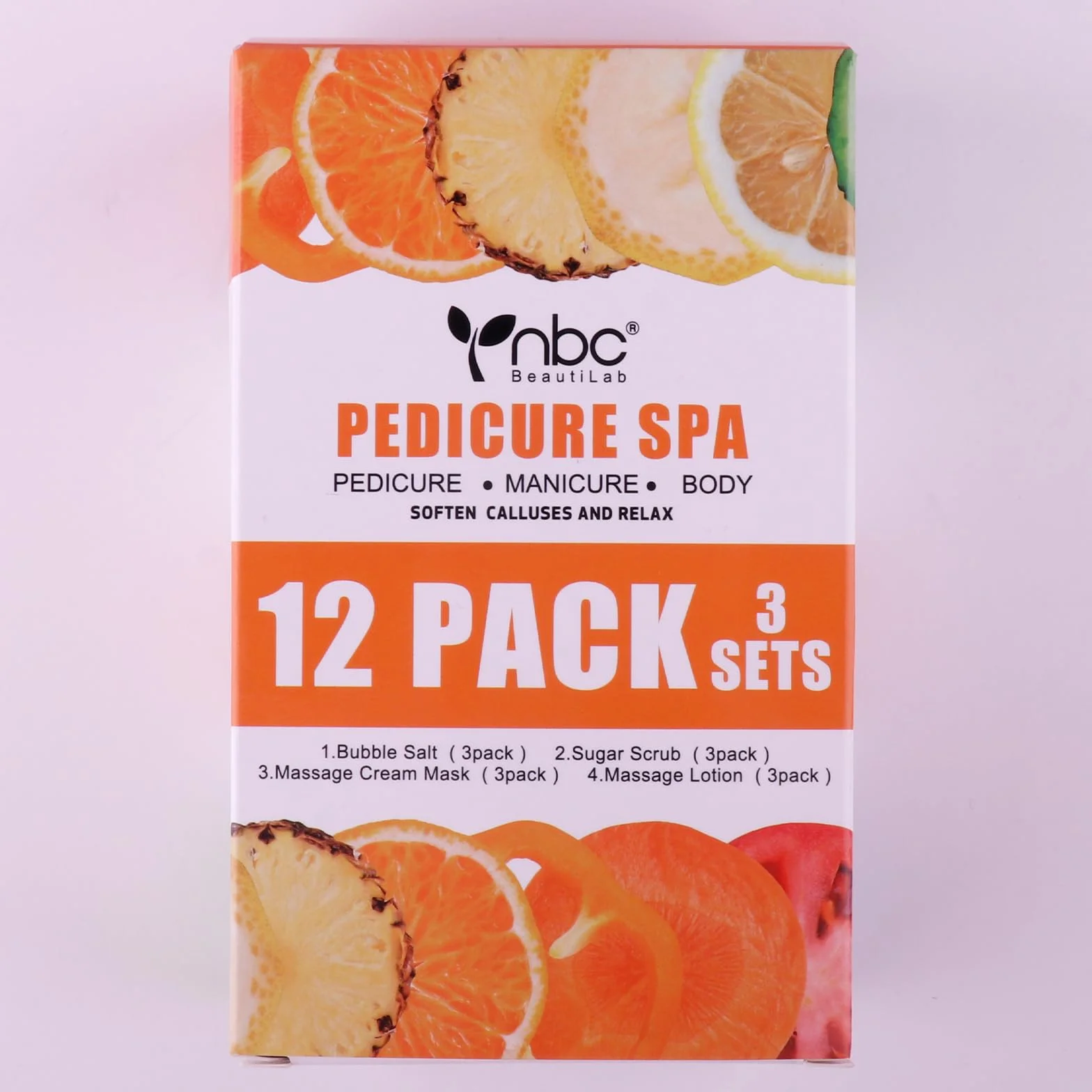 Set per bagnare i piedi: sale da bolla, scrub allo zucchero, maschera per massaggio, lozione per massaggi in una scatola, kit spa per piedi asciutti a 4 fasi, ammorbidisce calli, piedi