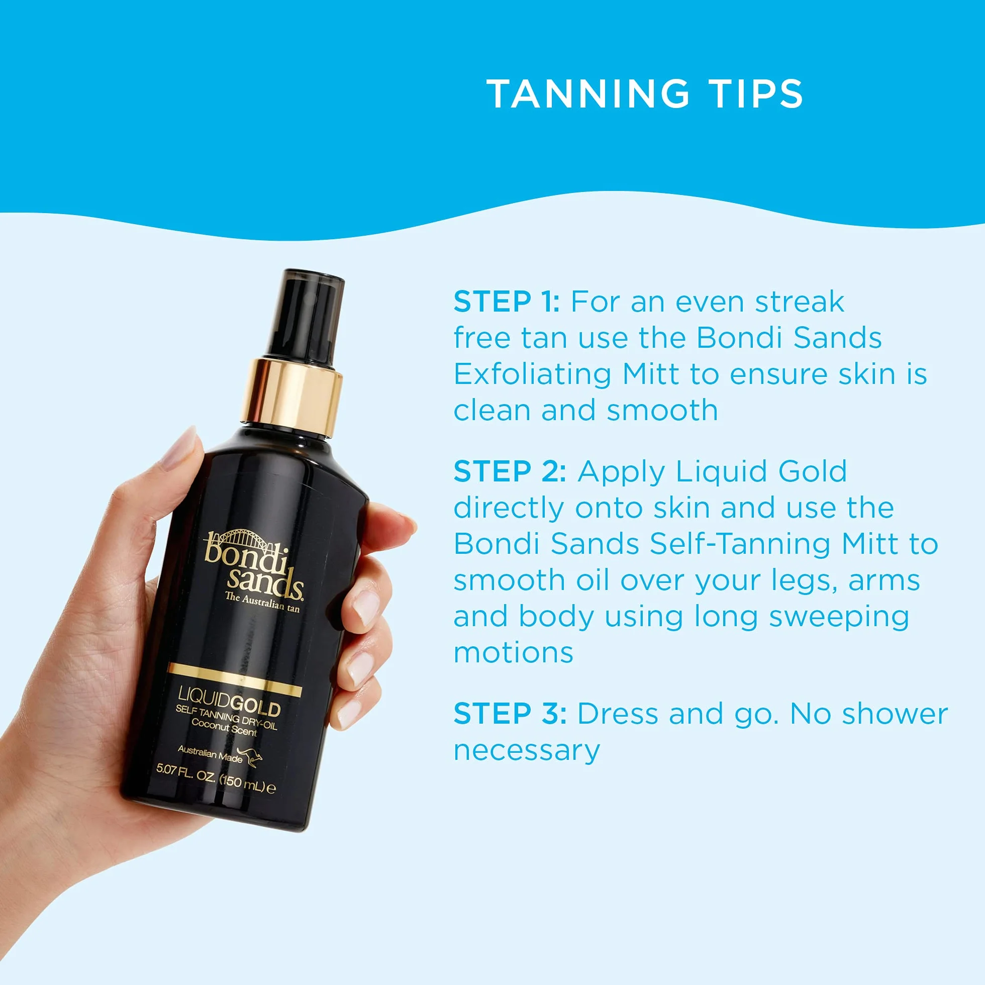 Bondi Sands Liquid Gold Dry Oil, Liquido Oro Autoabbronzante Olio 150ml
