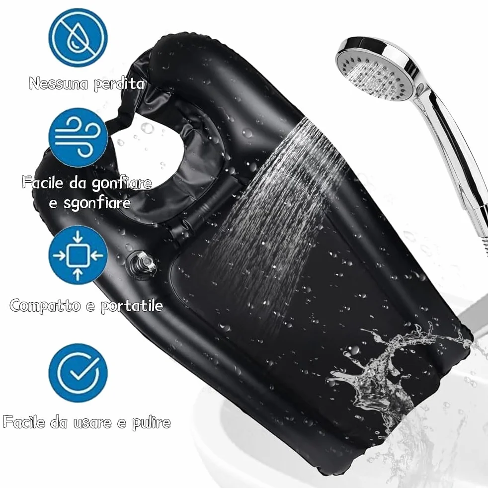 Lavatesta Portatile per Parrucchieri Professionale, Poggiatesta Per Lavare Capelli Lavandino Casa, Lavandino Mobile, Lavatesta Gonfiabile per Lavaggio Capelli