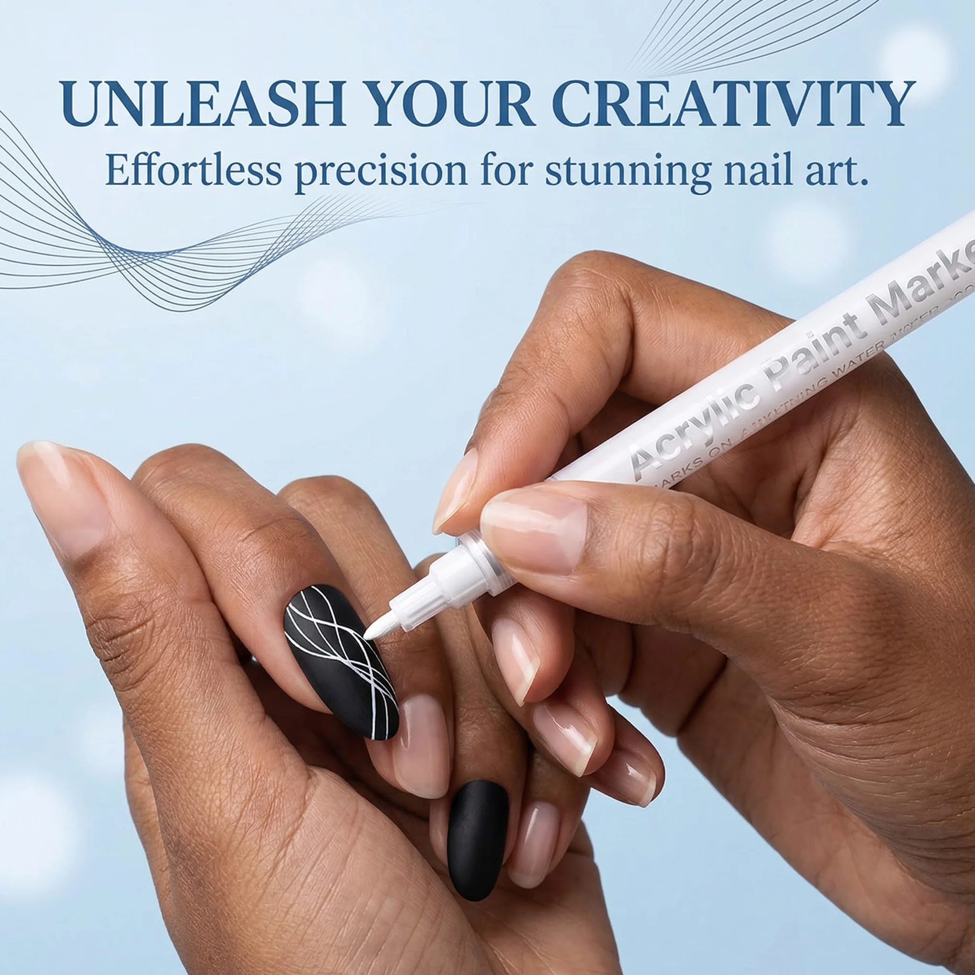 2 Pezzi French Nails - Penna Bianca Per Unghie Creativa, Set Di Unghie In Gel E Manicure, Penna Francese Di Precisione Per Nail Art