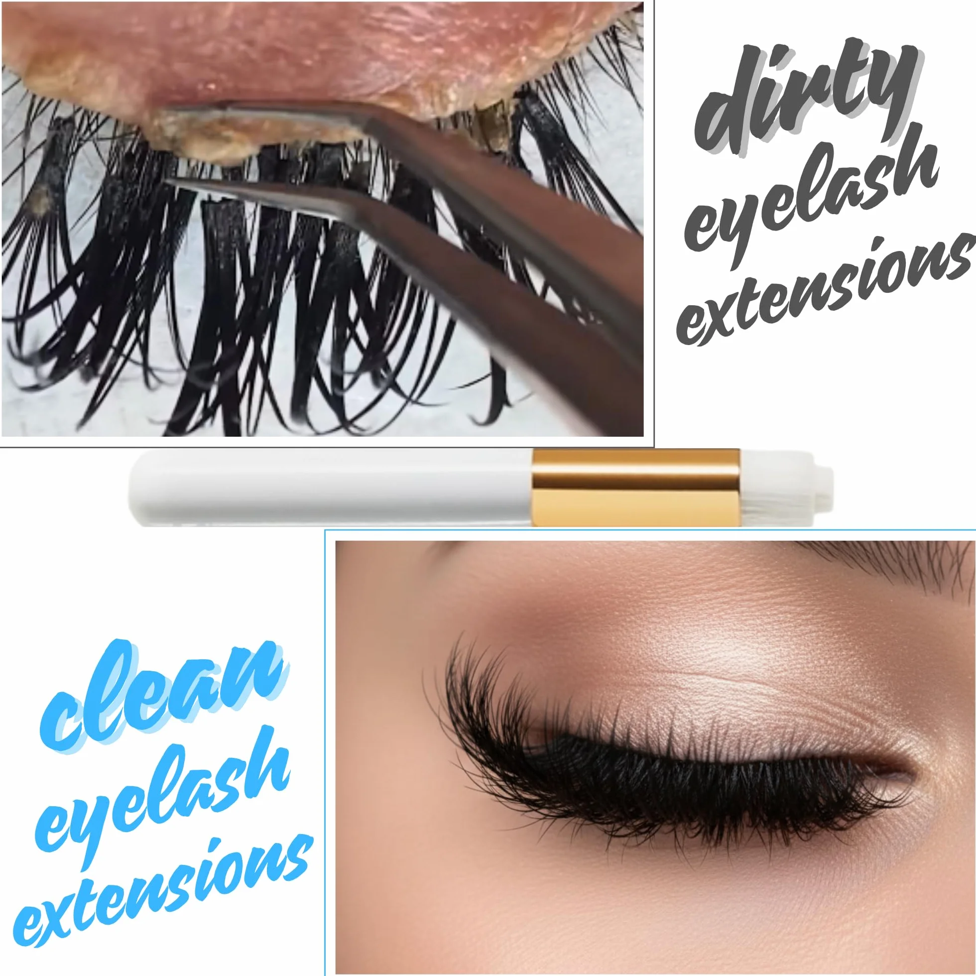 XXL Lashes Shampoo per extension ciglia, detergente schiumogeno, struccante, 50 ml con spazzolino per shampoo per ciglia e sopracciglia, cura ciglia con pennello per lavaggio