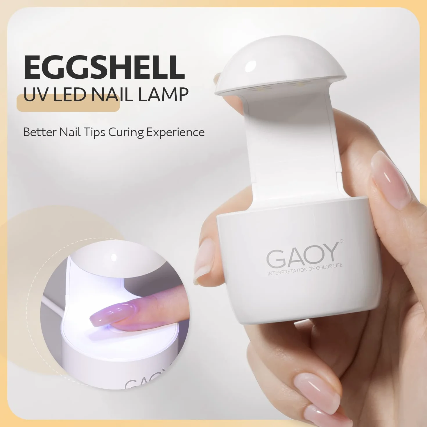 GAOY Mini lampada UV per unghie in gel, lampada di indurimento per unghie a guscio d'uovo, piccola lampada LED per unghie, asciuga unghie USB per un rapido indurimento bianco