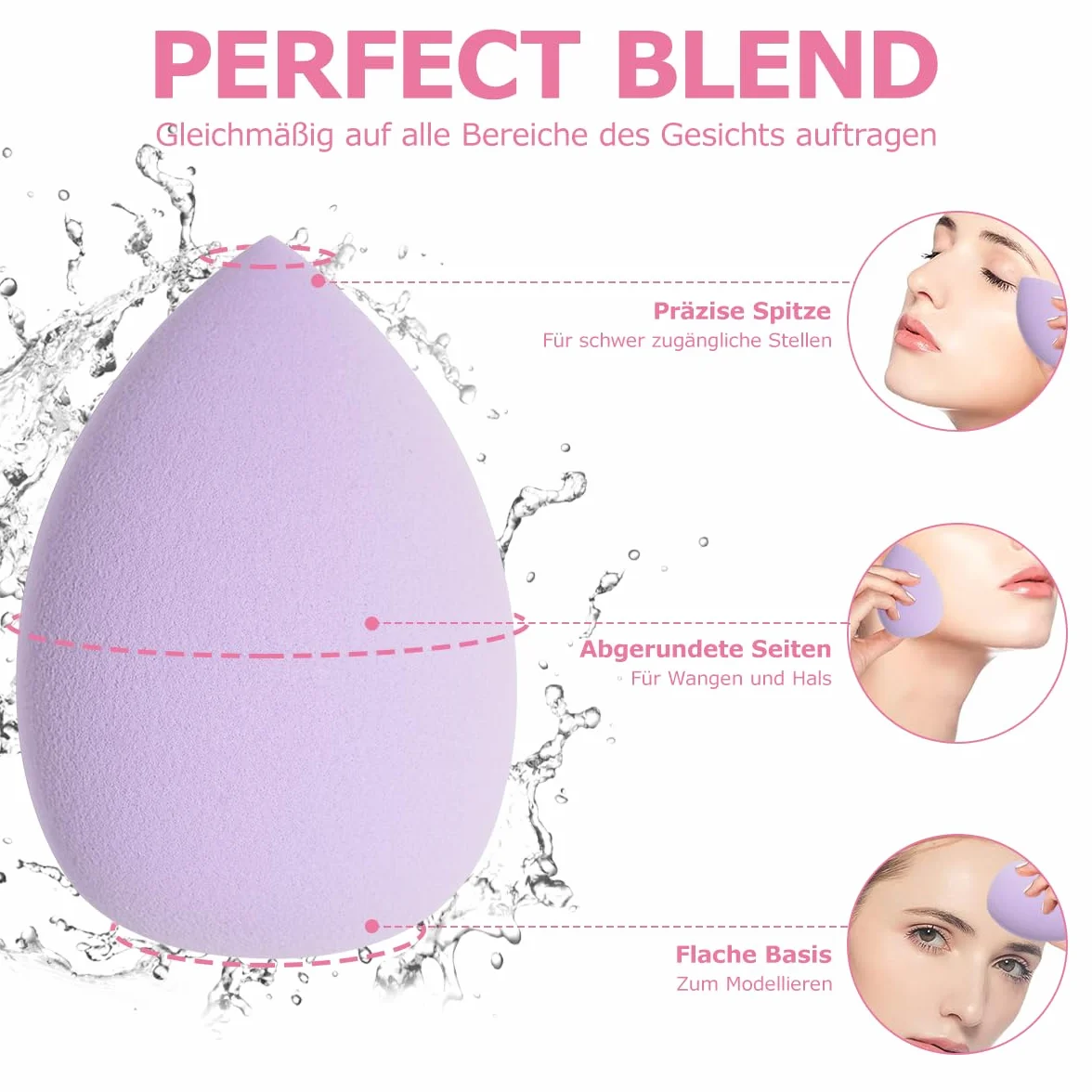 Set di 8 Spugne per Trucco a Forma di Uovo Lavabili e Sostituibili per Fondotinta Liquido