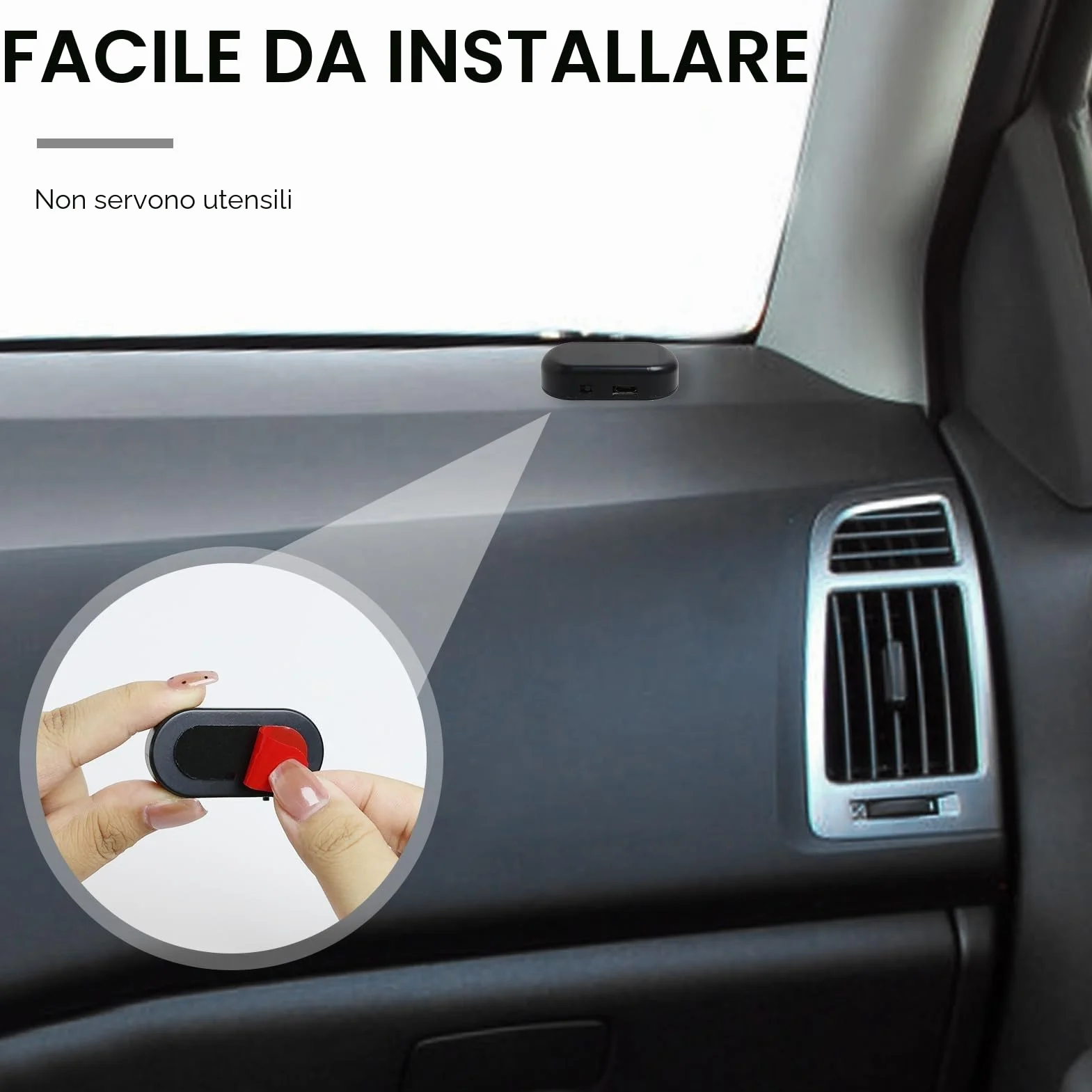 Antifurto Luci LED Segnalazione Flash Lampeggiante Solar Power Simulato Allarme Per Auto USB Rosso