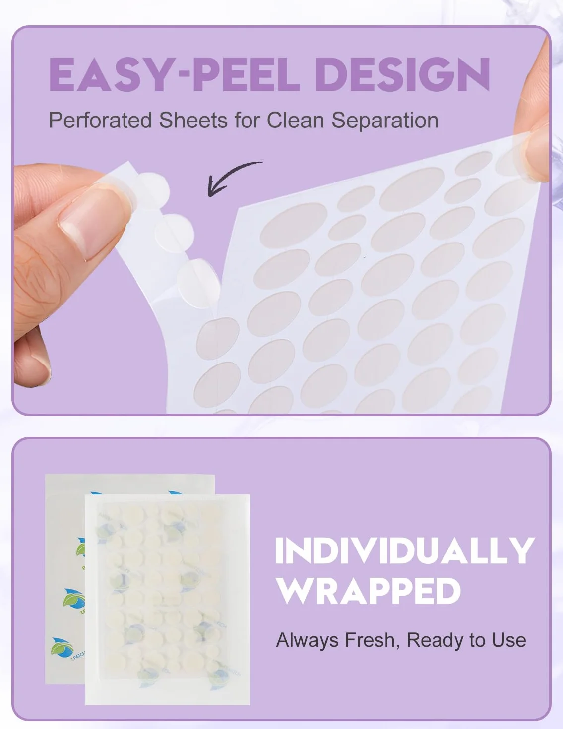 Patch Brufoli, Pimple Patch, 108 Patch Trasparenti (5 Misure 8/10/12/14/16 mm), Hydrocolloid Viso Acne Patch, con Centella, Tea Tree & Acido Salicilico — Minimo, Impermeabili, Assorbono Secrezioni
