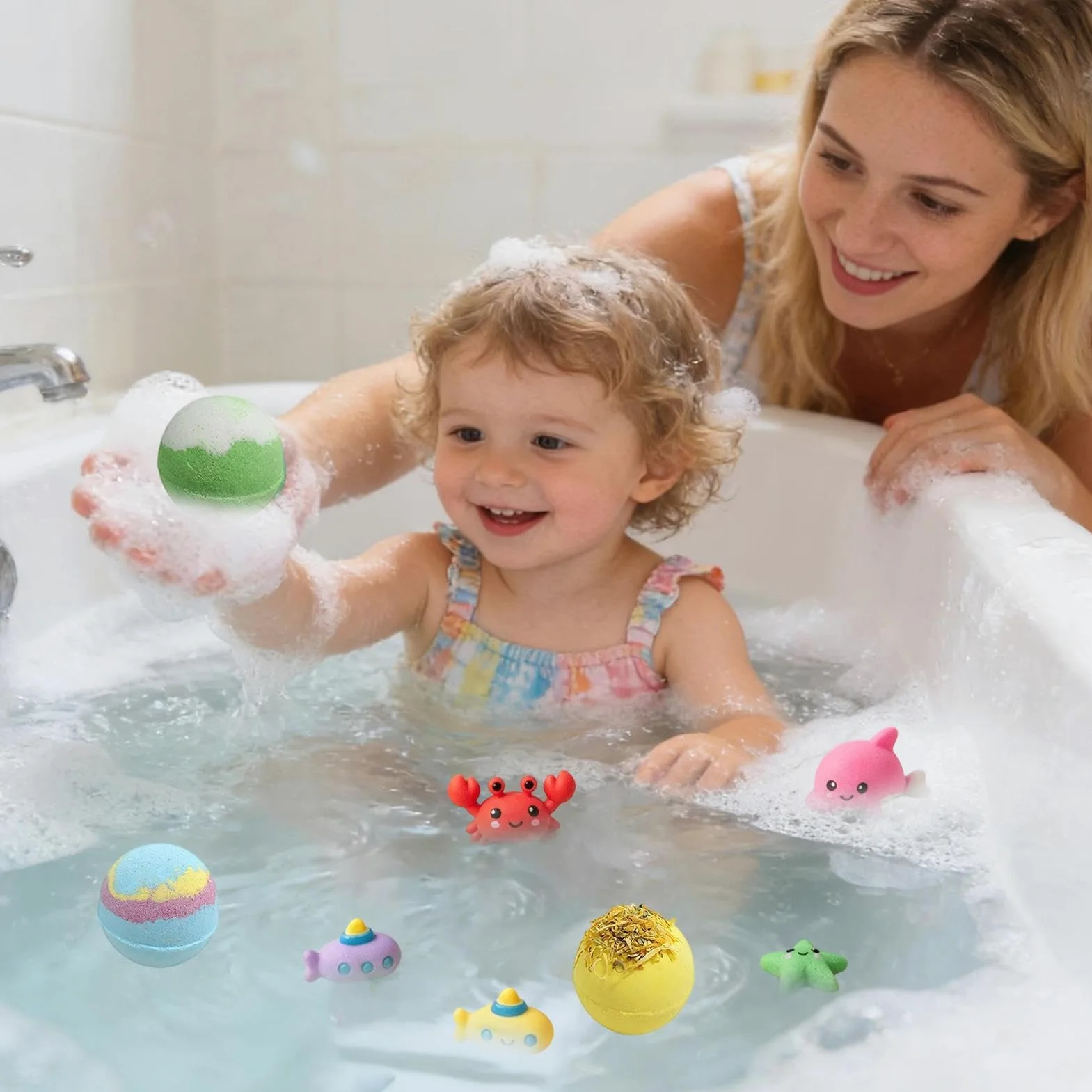 Bagnoschiuma Adulti - Con Giocattoli E Detergente Ad Azione Profumata | 12 Pezzi Di Bolle Da Bagno Schiumose Per I Bambini | Per Donne, Mamme, Uomini, Nonne, Ragazze, Giovani, Famiglia, Casa E Viaggio