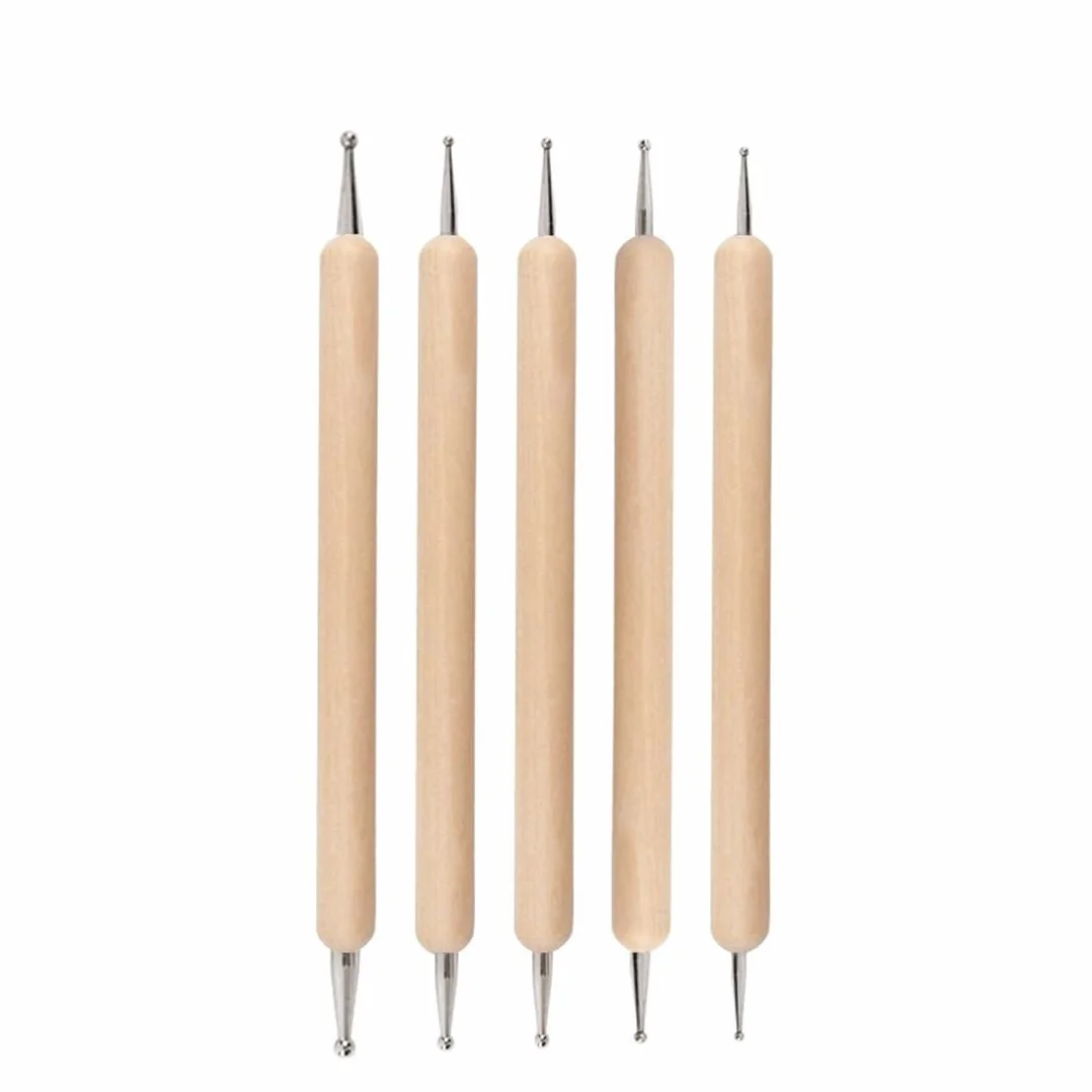 WeddHuis 5 Pezzi Penne per Embossing Dotting Tool Strumenti per Ceramica Clay Tools Stylus per Incisione e Scultura per Carta da Trasferimento Mandala Pittura su Pietra Artigianato in Argilla