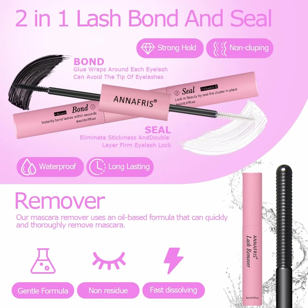 Ciglia Finte Ciuffetti Kit Naturali DIY Extension Ciglia Cluster Lashes con Pinze (HS)
