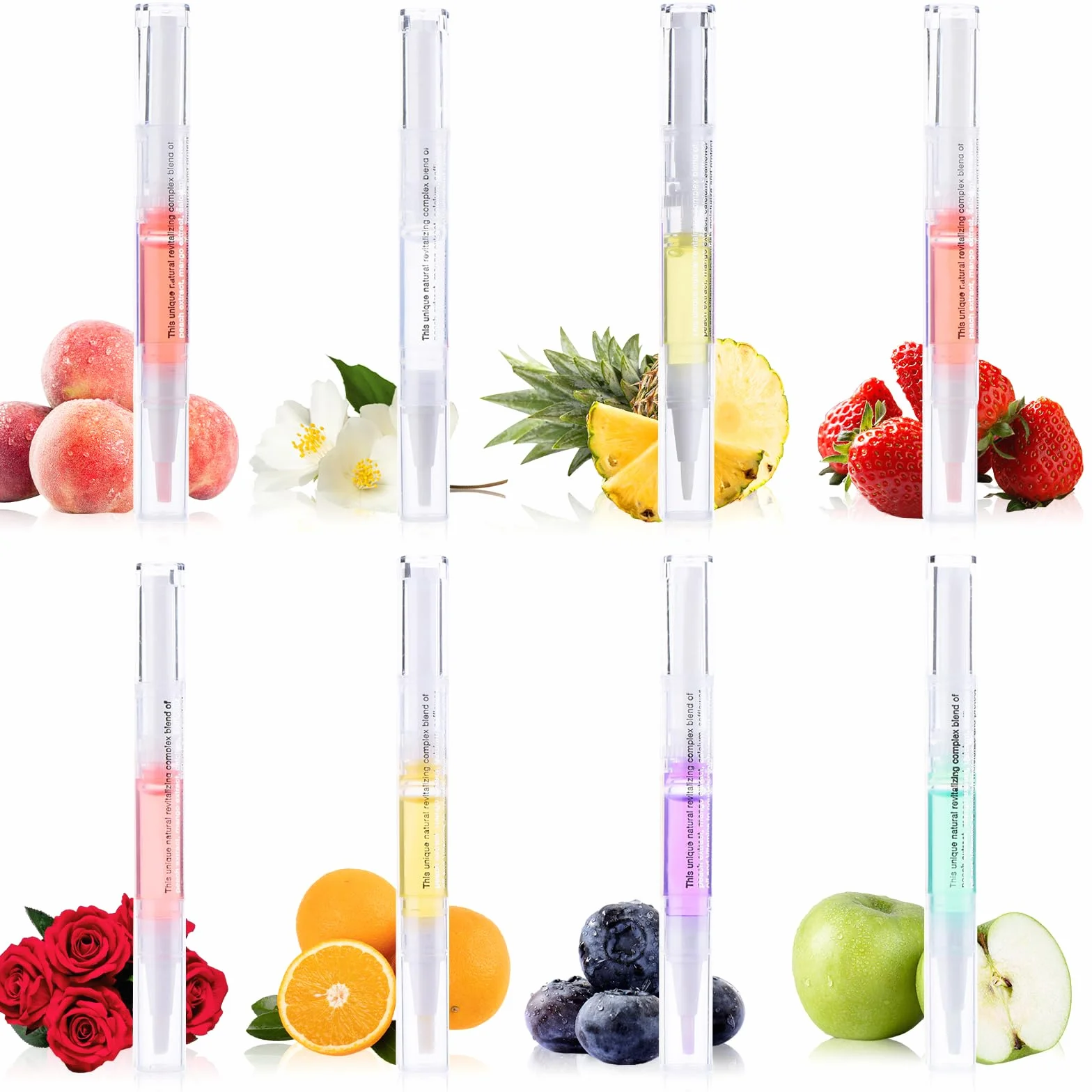Olio per Unghie e Cuticole Penna a Sfera 8 Penne ad Olio per Cuticole, Idrata e Nutre in Profondità, Ripara Unghie Screpolate, Protezione Pelle, Promuove Crescita Unghie, Nail Care Pen