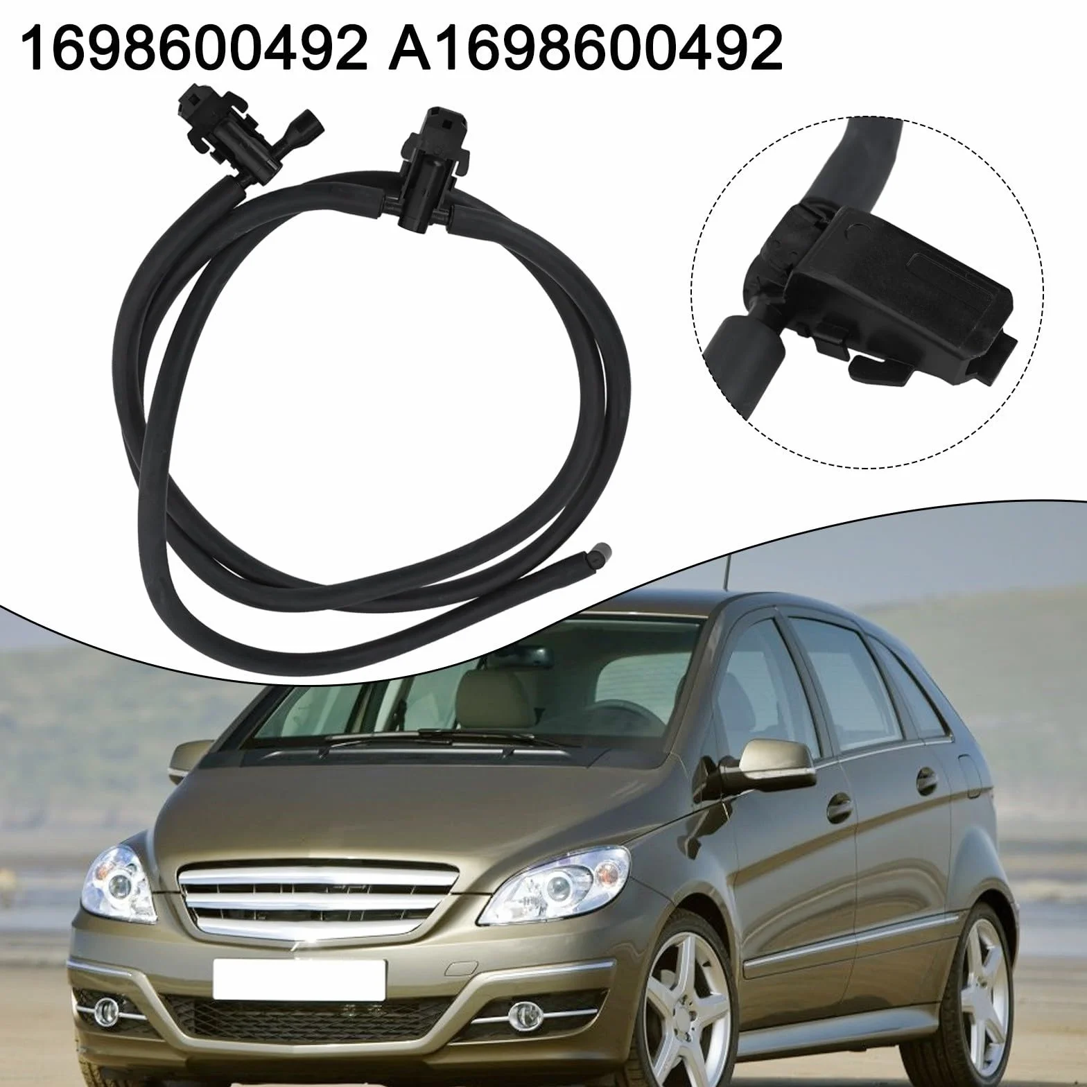 Ugello lavaggio parabrezza Mercedes Classe A W169 Classe B W245 2004-2012 nero