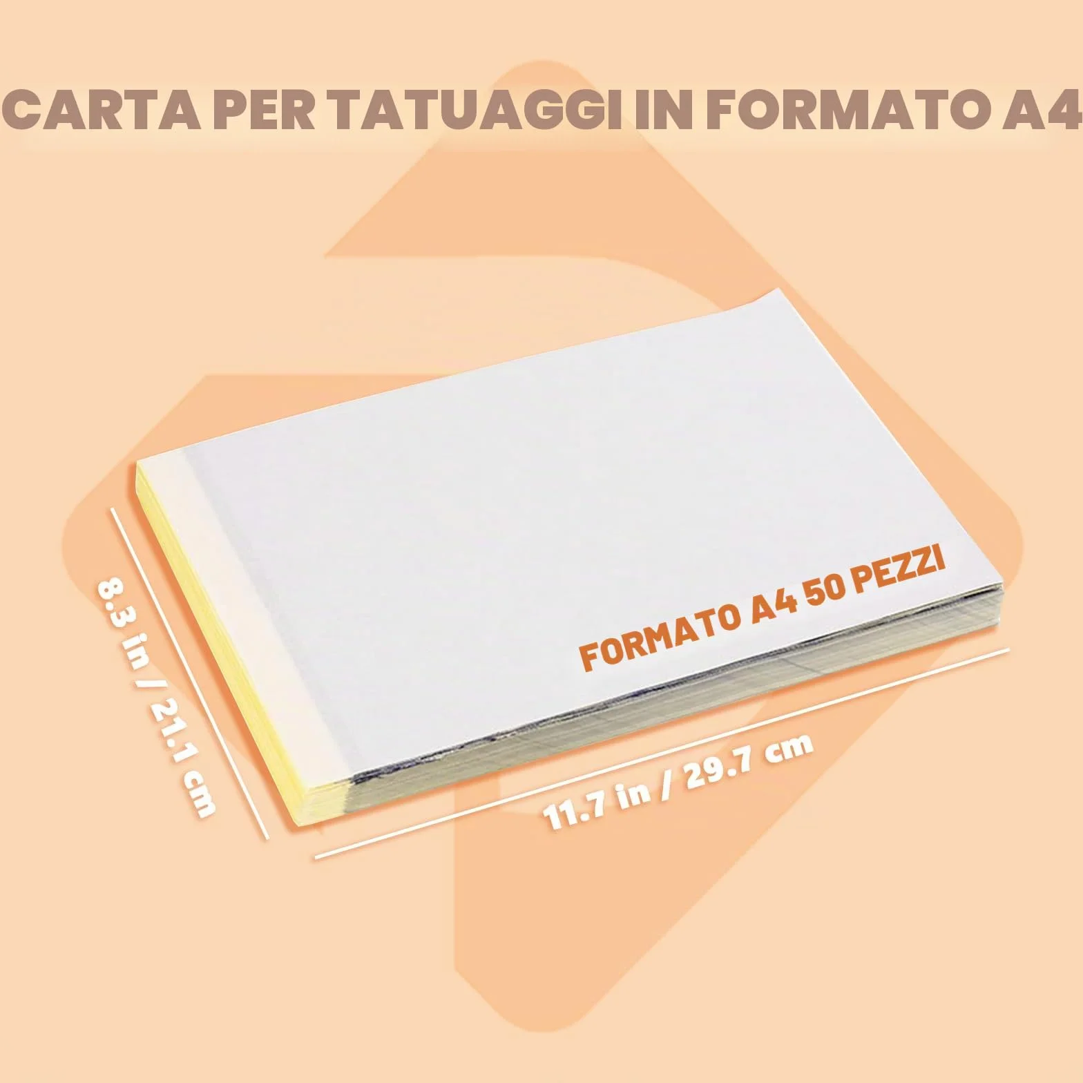 50 Fogli Carta per Trasferimento Tatuaggi - PEPAX Carta per Stencil 4 Strati Carta Termotrasferibile 21.6 x 27.9 cm Formato A4 Carta per Tatuaggi per Forniture per Tatuaggi