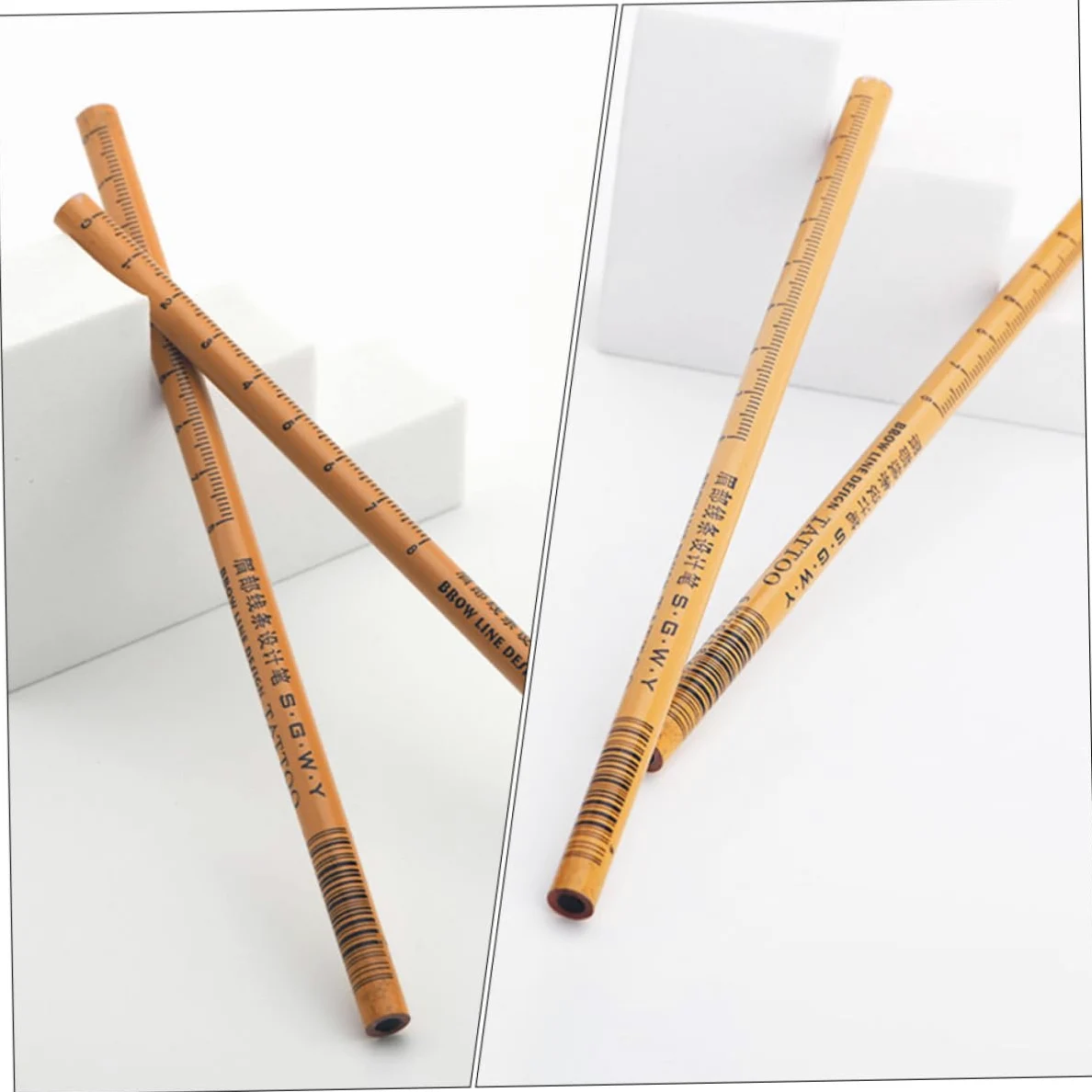 FRCOLOR 3 Set Di Matite Per Sopracciglia Da Donna Penne Per Trucco A Doppia Estremità Matite Per Sopracciglia in Legno Facili Da Disegnare Robuste E Pratiche 2 Pezzi*3