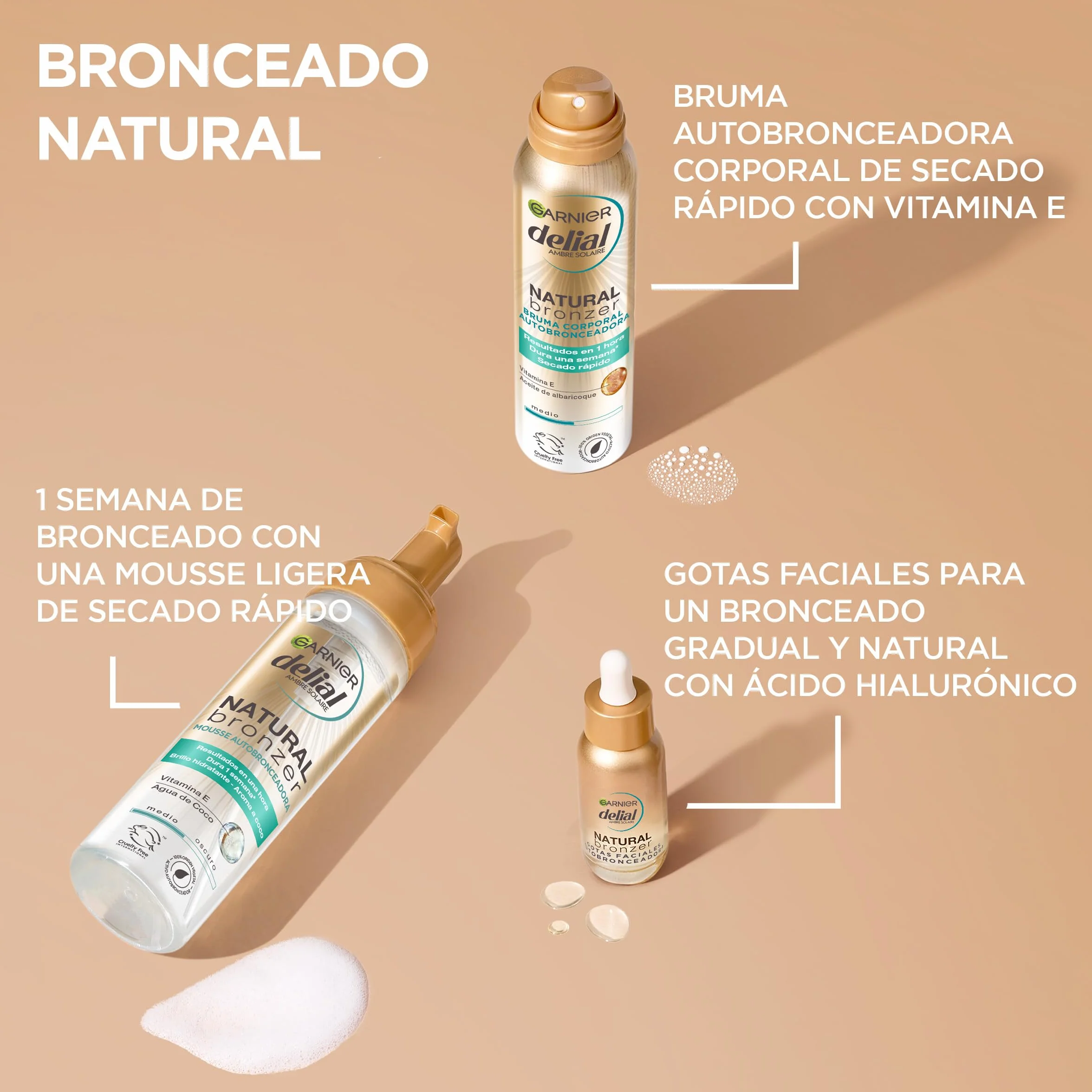 Delial Natural Bronzer Gocce Viso Autoabbronzanti con Acido Ialuronico e Acqua di Cocco 30 ml