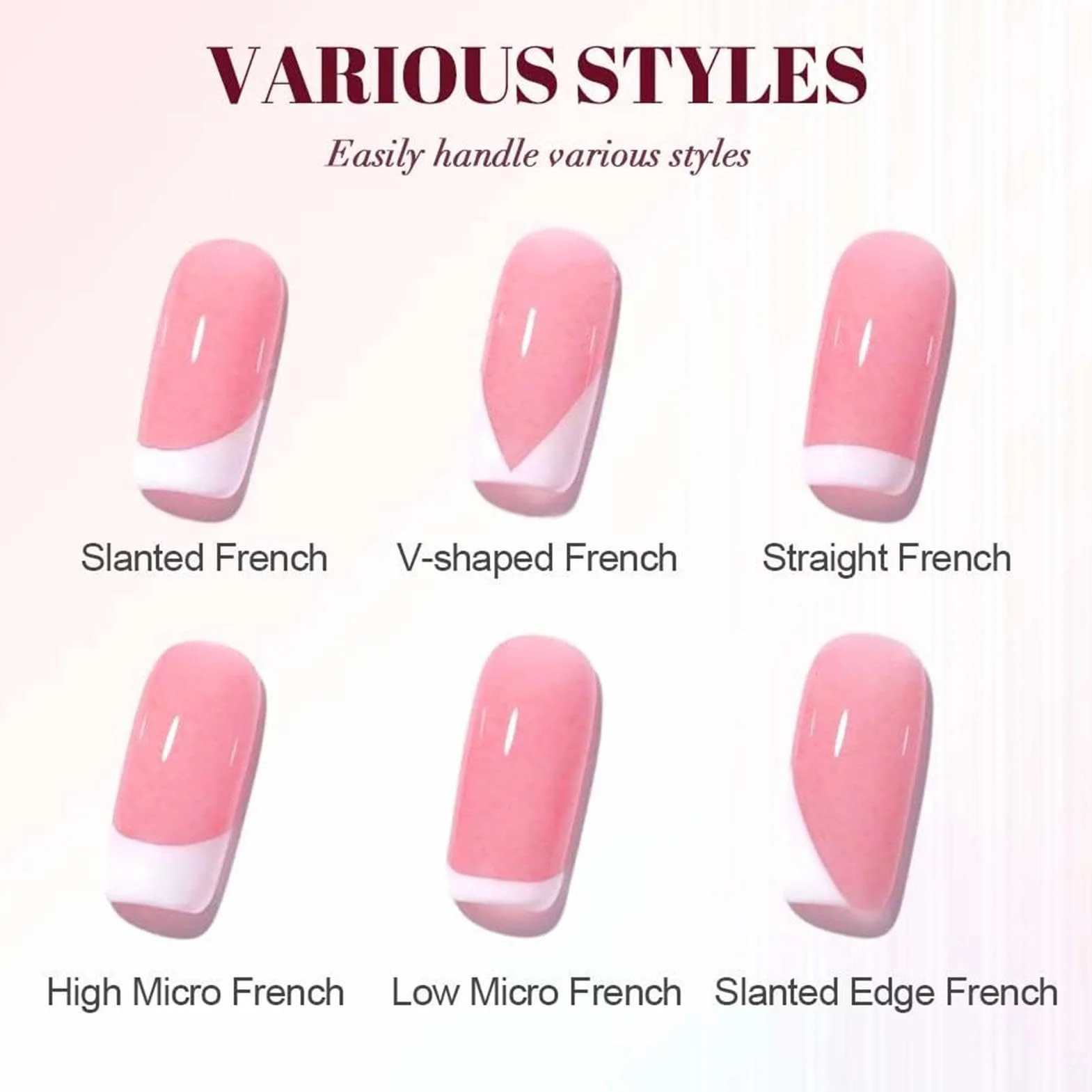 Kit Di Timbri Per Unghie Con Punta Francese In Silicone Stampo Per Unghie In Silicone Trasparente Strumento Di Stampa Per Nails Per Ragazze Manicure A Casa Salone D'arte Fai Da Te