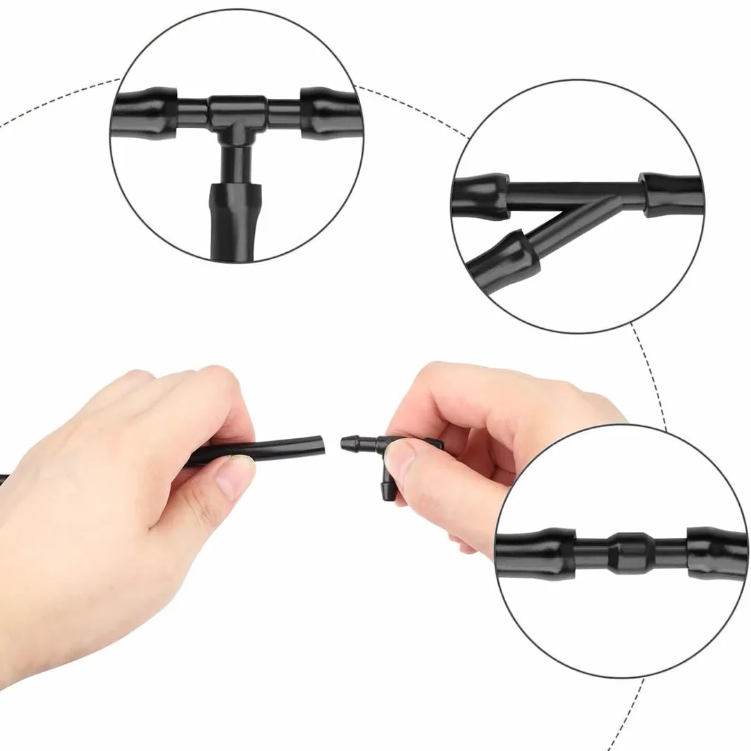 Connettore universale per lavacristalli 4 mm, kit riparazione tubi tergicristalli, connettori auto Y T dritto, 32 pezzi