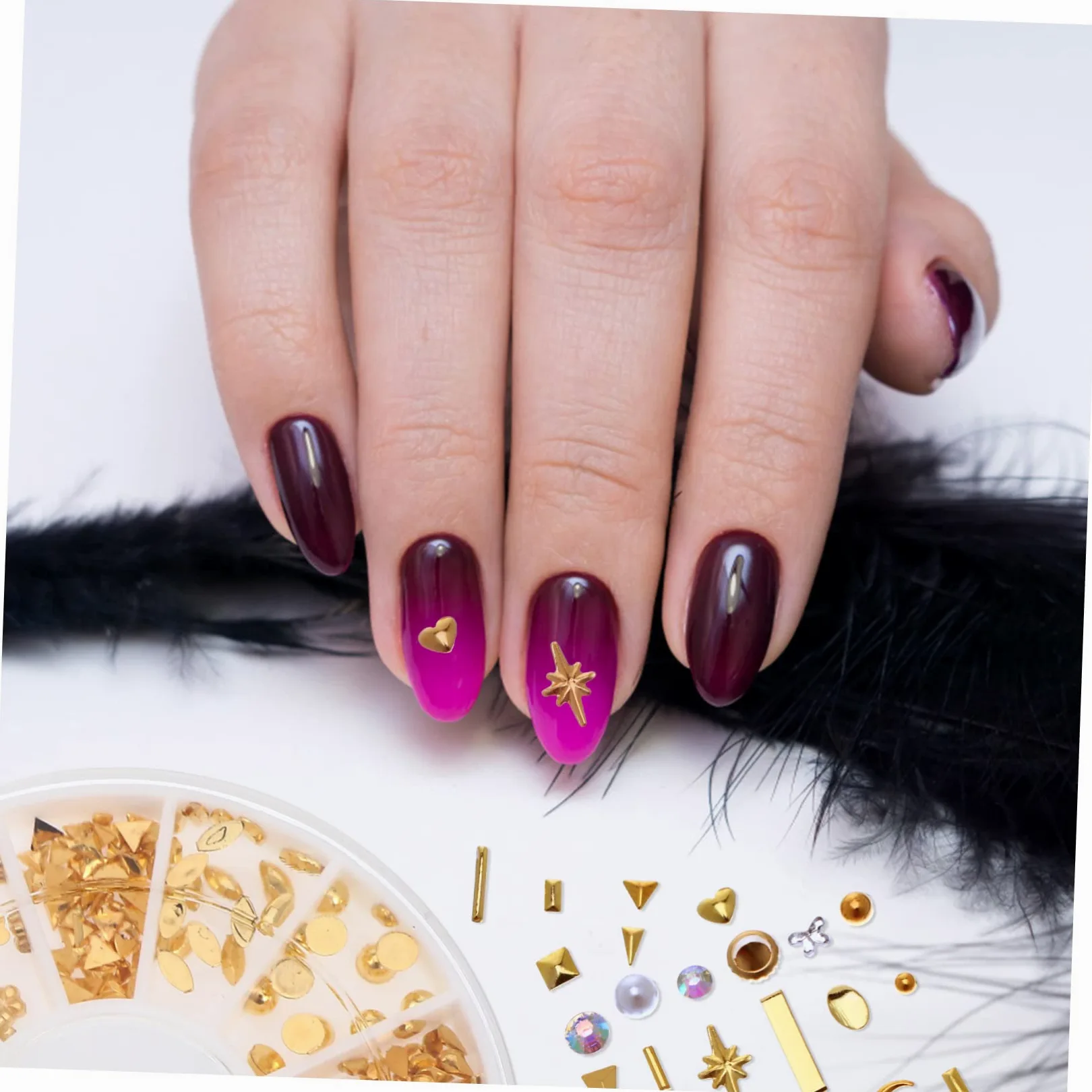 3 Set Decorazioni Per Unghie Con Nail Art Brillanti E Colorati Per Creazioni Diy E Manicure 8 Scatole*3