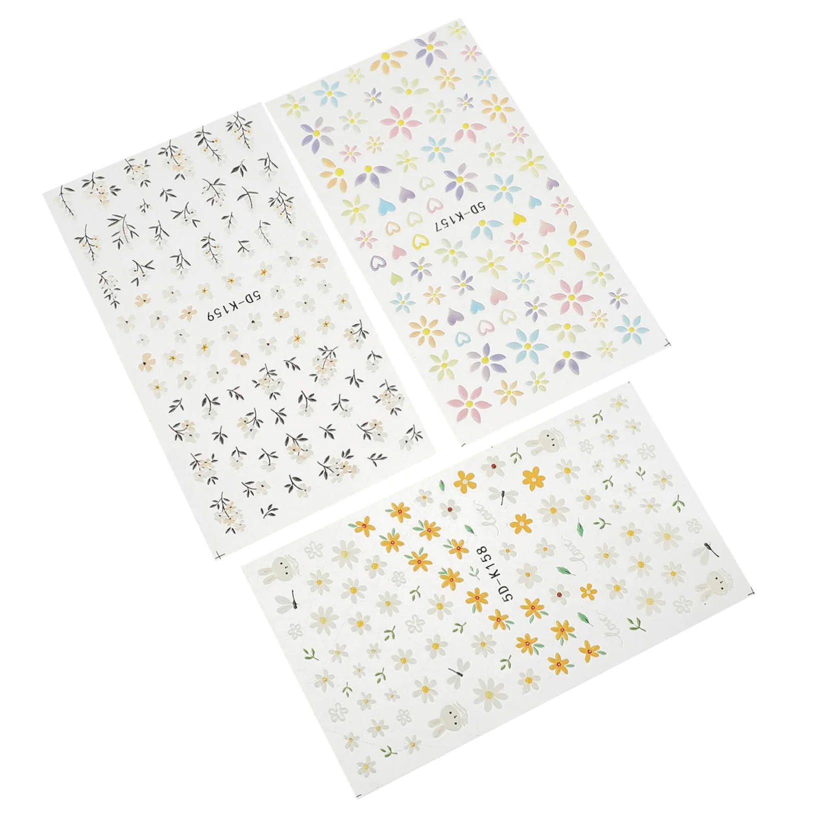 VICASKY 15pezzi Adesivi Per Unghie Embossed Nail Art Stickers Manicure Decorazioni Autoadesive Per Occasioni Speciali e Uso Quotidiano