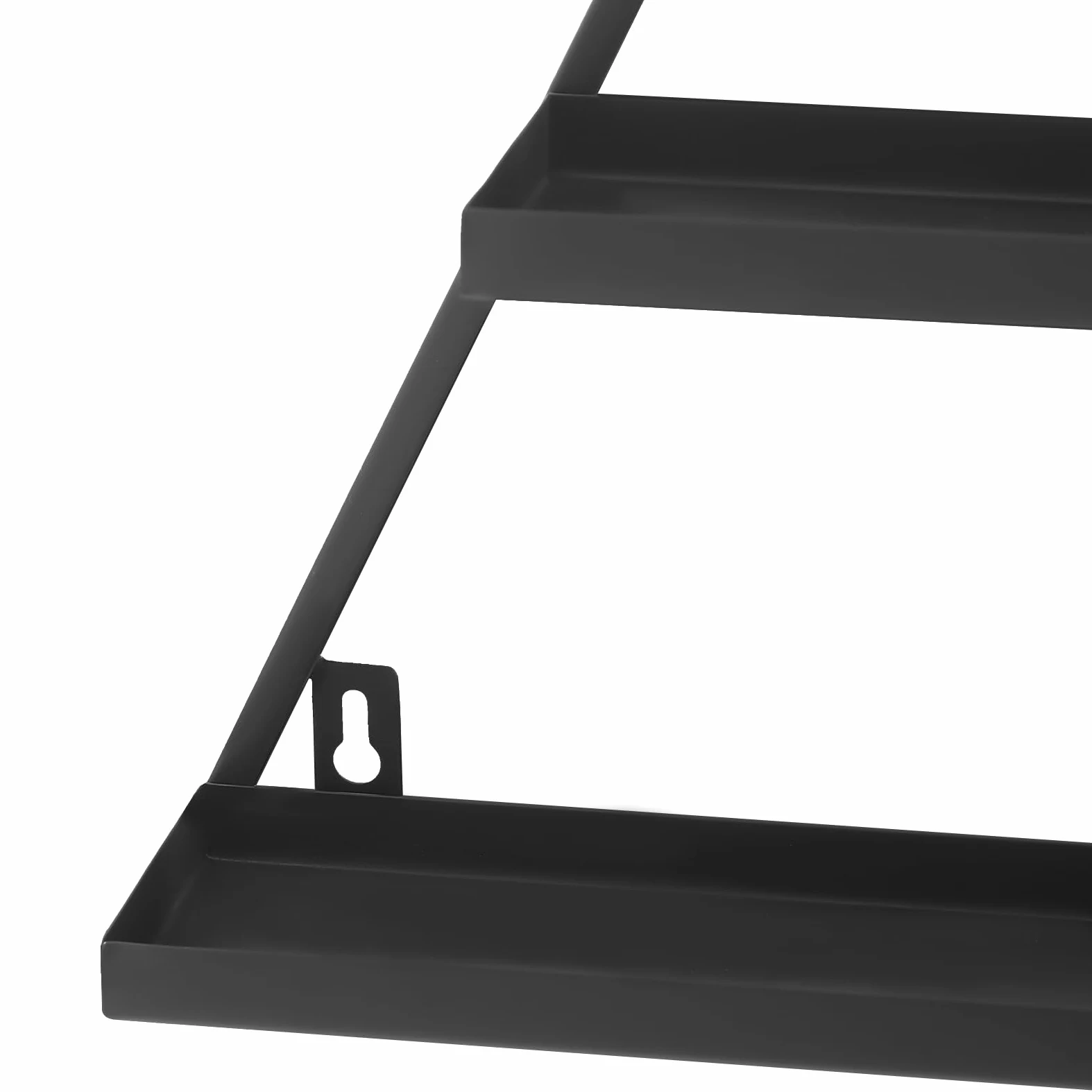 OUKANING Espositore per smalti, 10 pezzi, triangolare, in ferro, montaggio a parete | Mensole da parete salvaspazio per saloni di bellezza. 5 ripiani triangolari + 5 barre trasversali, portata 10 kg per scaffale