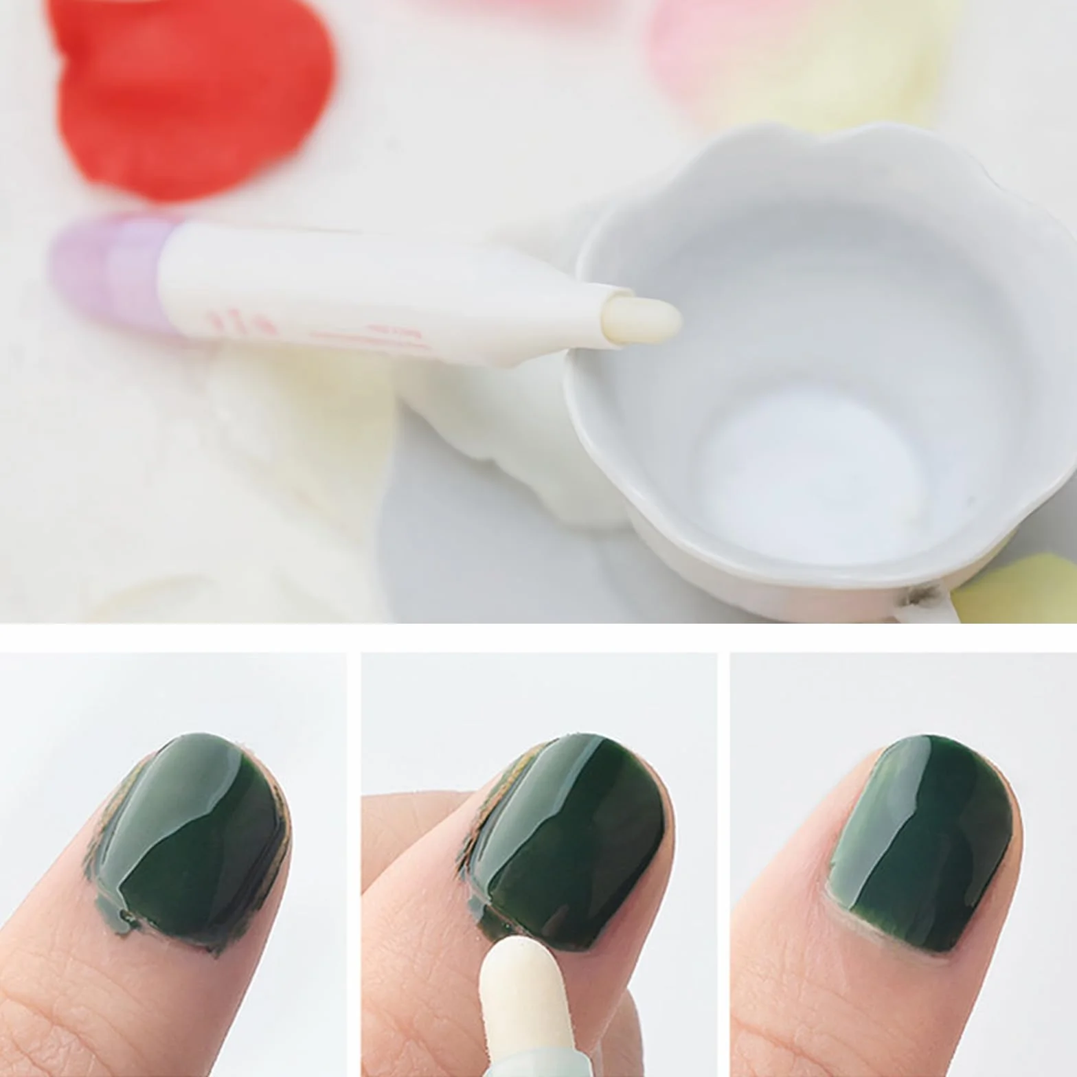 5 Pezzi Penne Correggi per Smalto Unghie con 15 Punte di Ricambio, Penna per Rimuovere lo Smalto, Penna Correttore per Bordi Delle Unghie, Penna Remover per Smalto, Penna di Correzione per Nail Art