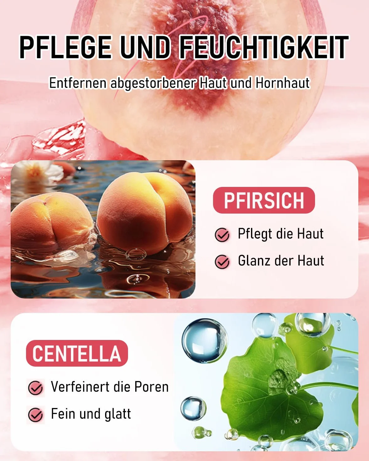 6 paia di maschere per piedi di pesca con niacinamide, idratanti e riparanti, peeling contro calli e pelle secca, maschera per piedi morbidi e delicati