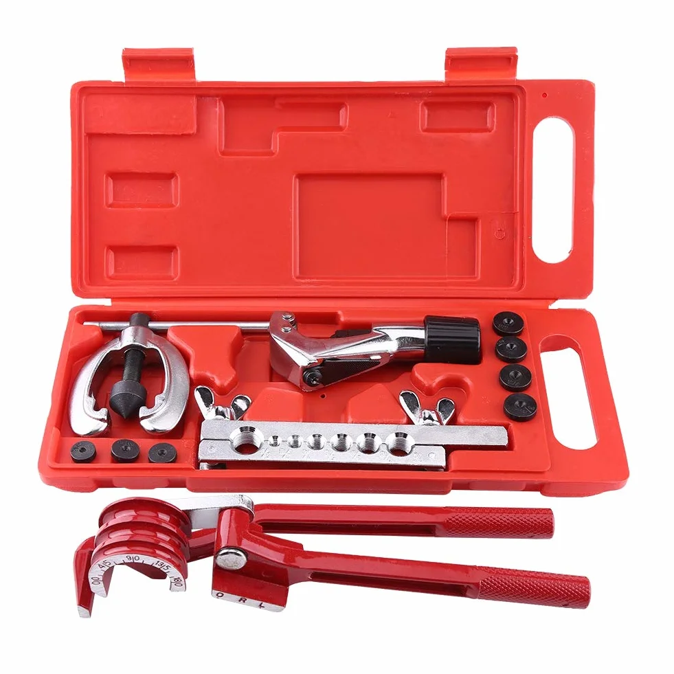 Kit svasatura tubi 11 pezzi con utensile di piegatura taglierina per rame