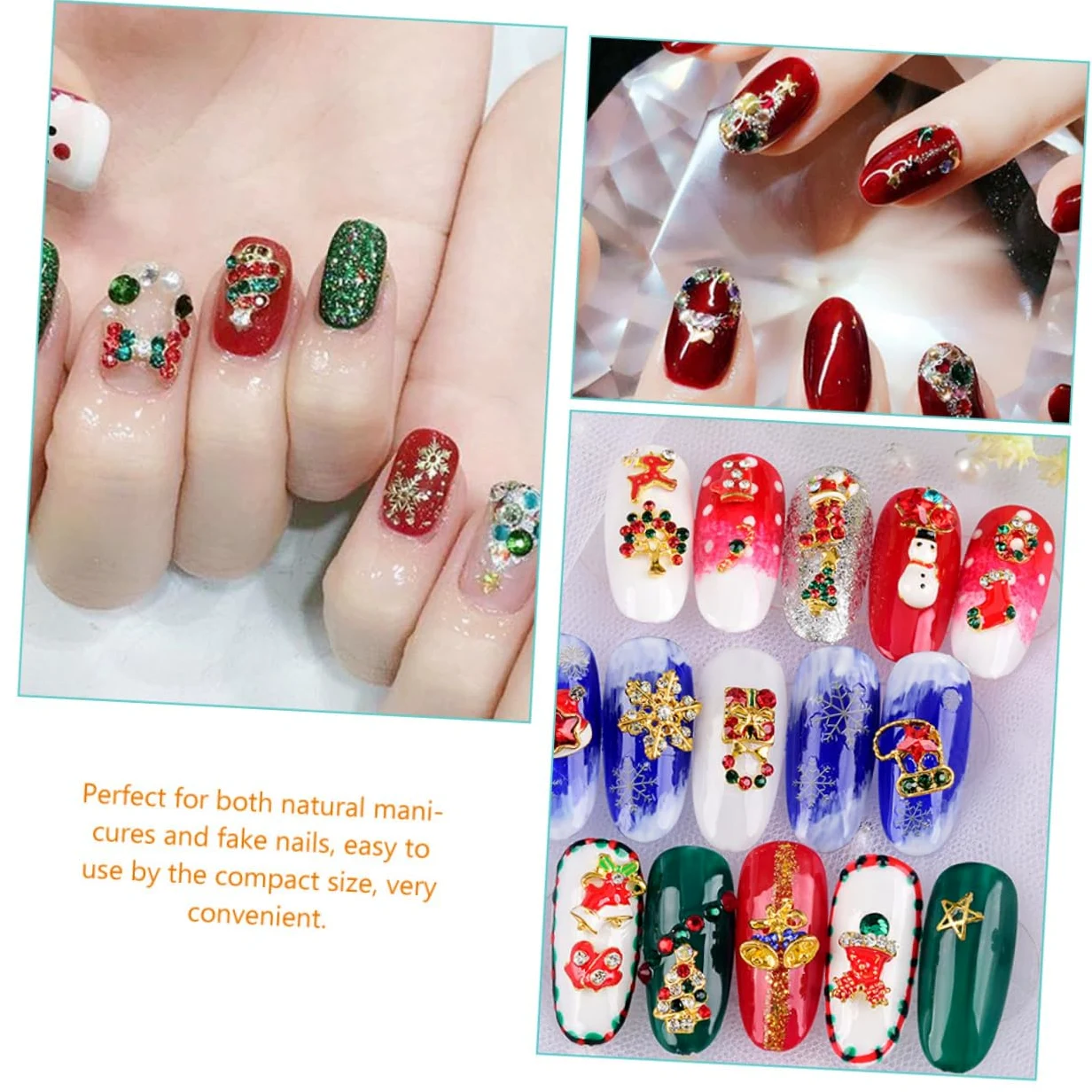 Didiseaon 5 Set Adesivi Per Unghie Natalizi Ciondoli Per Unghie Da Donna Manicure Decorativa Decorazioni Per Unghie Fai Da Te Gioielli Per Unghie Decorazione Per Unghie Lega Pezzi * 5