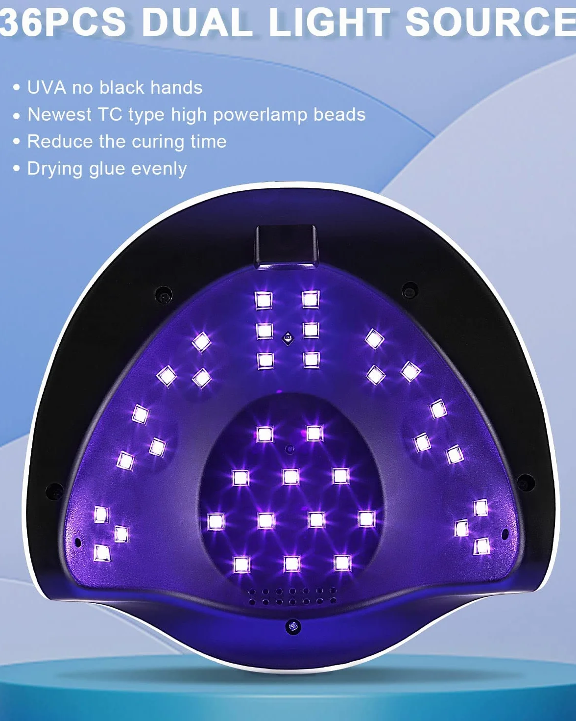 168 W Lampada UV Asciuga Unghie Lampade per Unghie Professionali, Asciugatura Rapida 4 Timer di 10s/30s/60s/99s,36 LED, Grande LCD Display Base Smontabile (Classic-White)