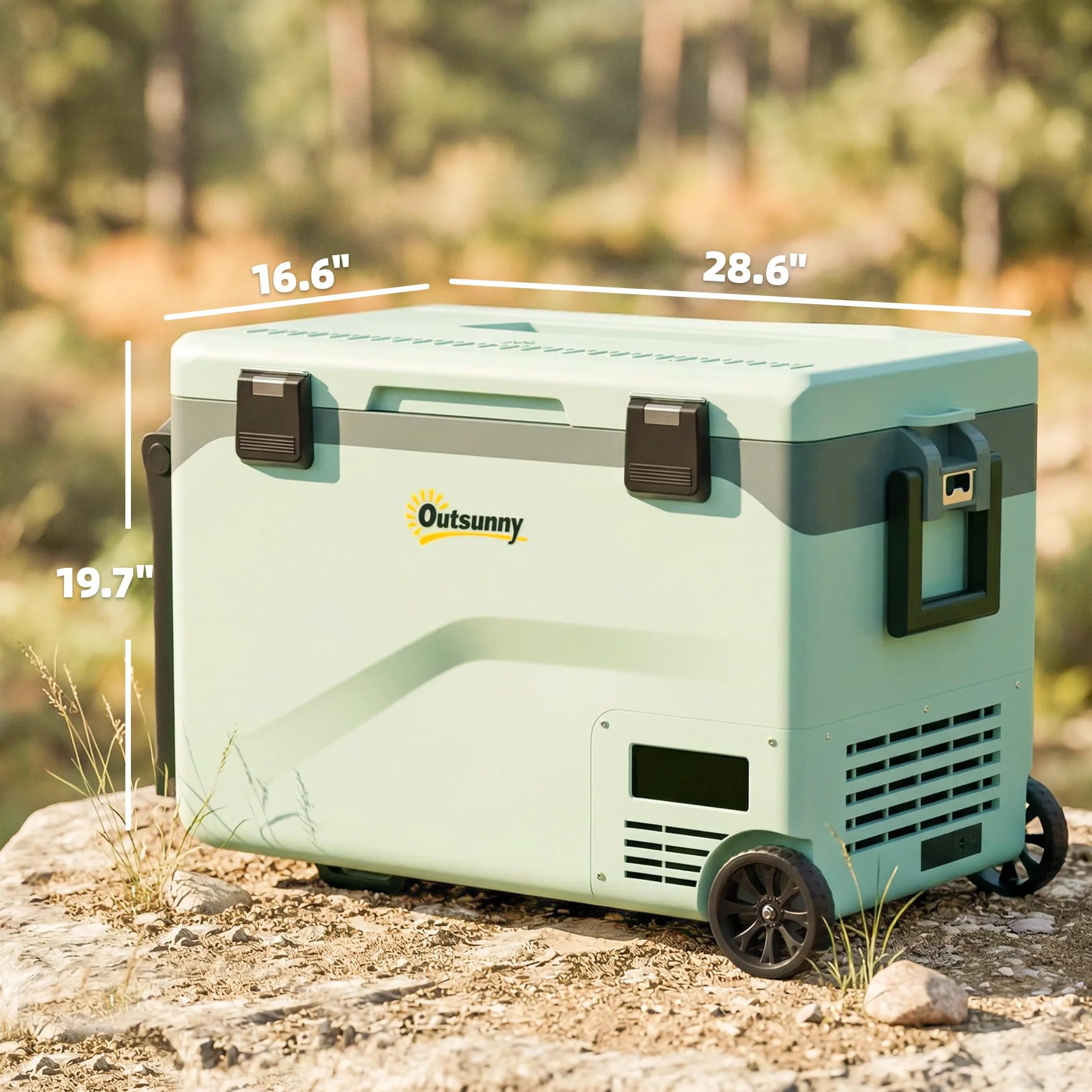 Outsunny Frigorifero Portatile Auto 42.5L Compressore Elettrico Anti-Shock APP Bluetooth 12V/24V/240V -20°C-20°C