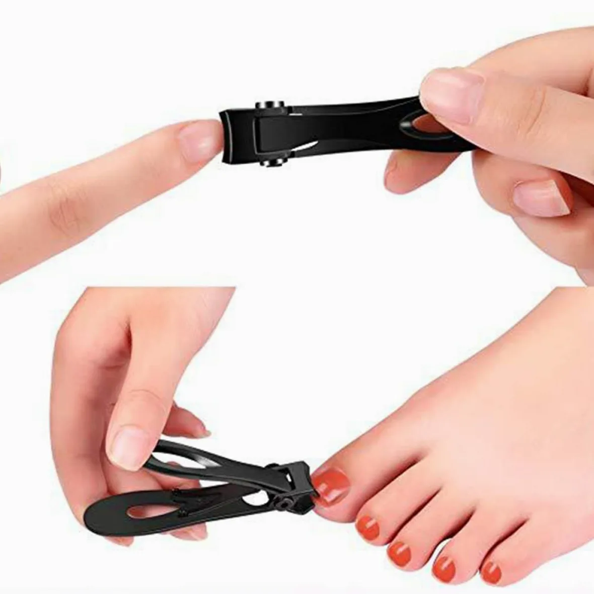 FRCOLOR Forbicine Per Unghie 6Pcs Unghia' unghia' unghia Larga in Acciaio Inox Professionale Mascella Modella Le Donne Uomo Nial Kitnero Nero E Apertura per Clipper Clipper