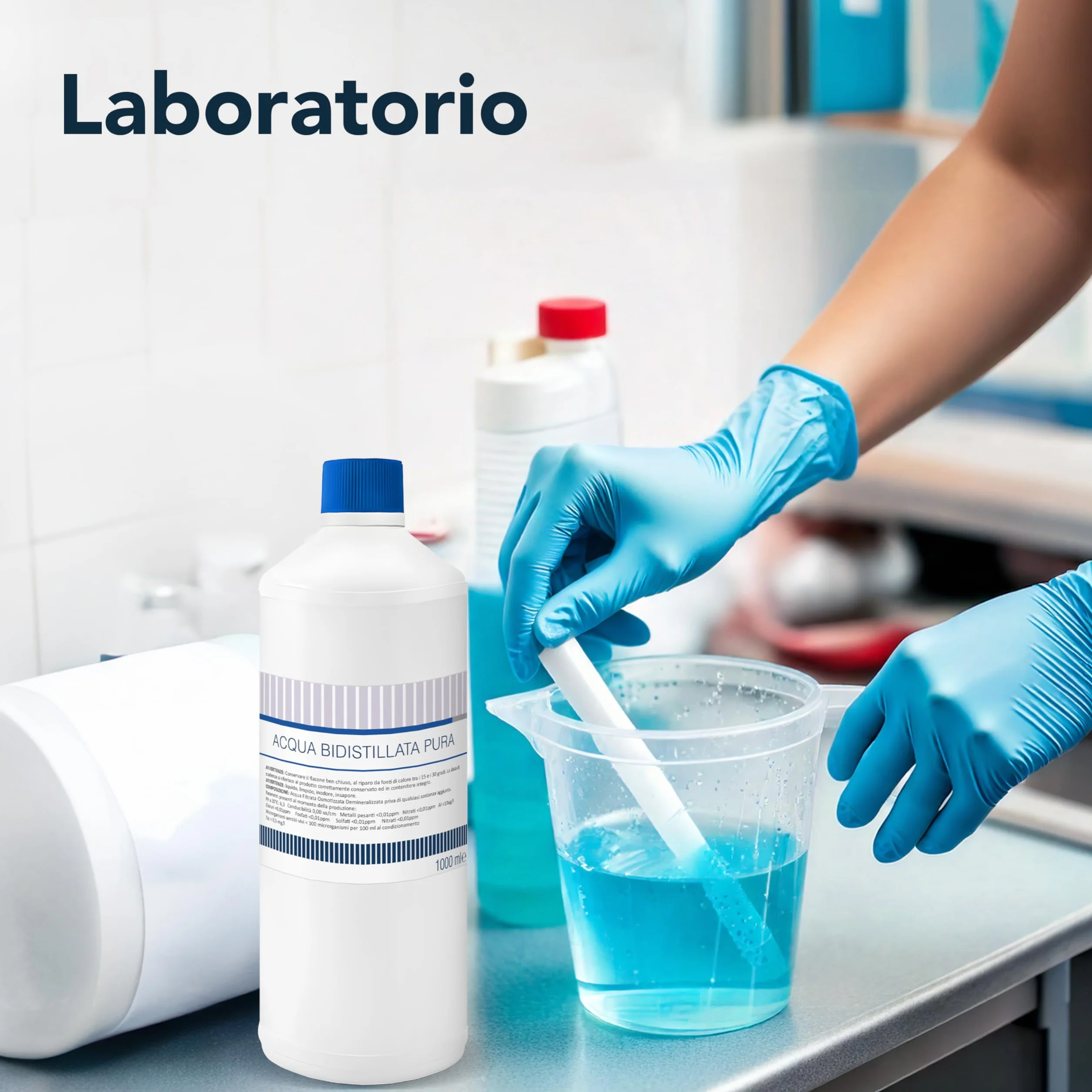Acqua Bidistillata pura 2 litri per uso clinico ed industriale Made in Italy