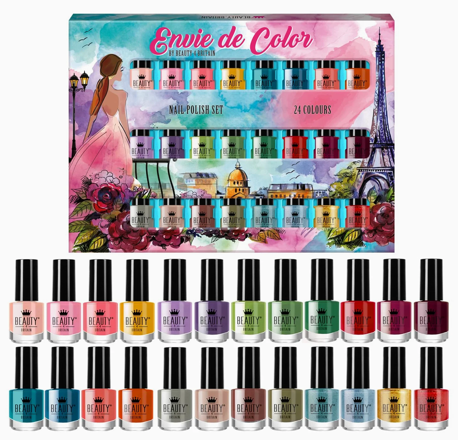 Set di 48 Smalti Per Unghie 48 Colori Diversi Moderna Bottiglia Regalo Perfetto 5ml (A+B)