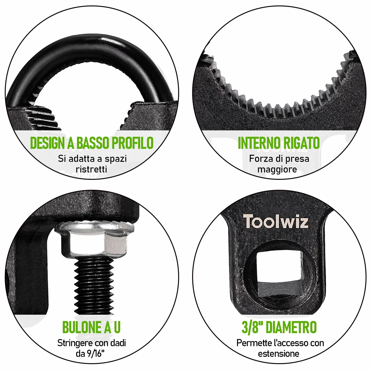 Toolwiz Strumento di rimozione del tirante interno 3/8" 30-42 mm universale a basso profilo