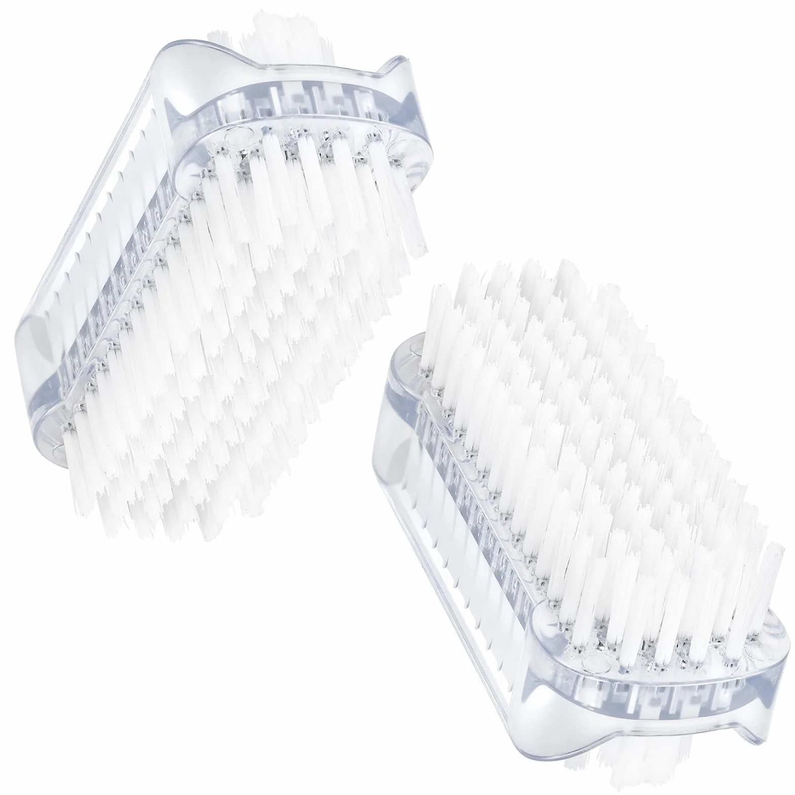 Spazzola per unghie double face, 2 PCS Spazzola Per Unghie, Spazzole per la Pulizia Plastica per Pulizia di mani Delle Unghie, Trasparente