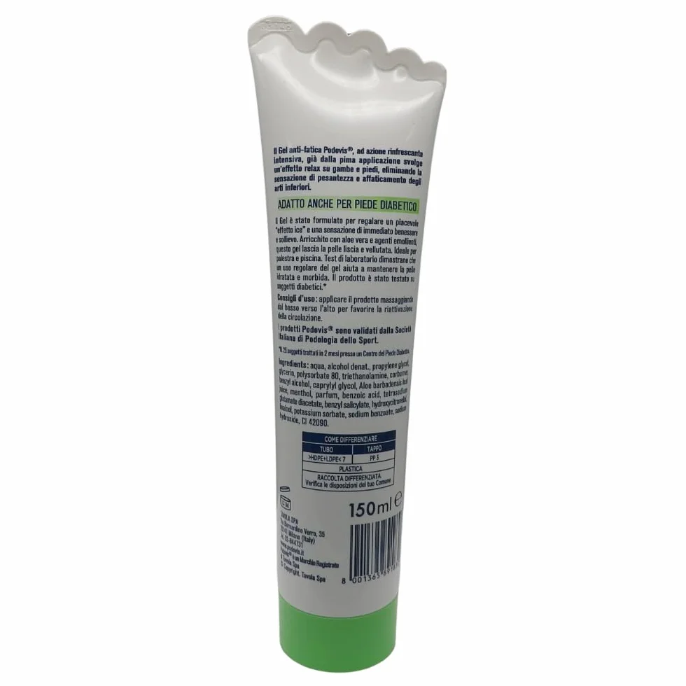 GEL ANTI-FATICA EFFETTO ICE, CON ALOE VERA, DERMATOLOGICAMENTE TESTATO, 150ML. (2 Unità)