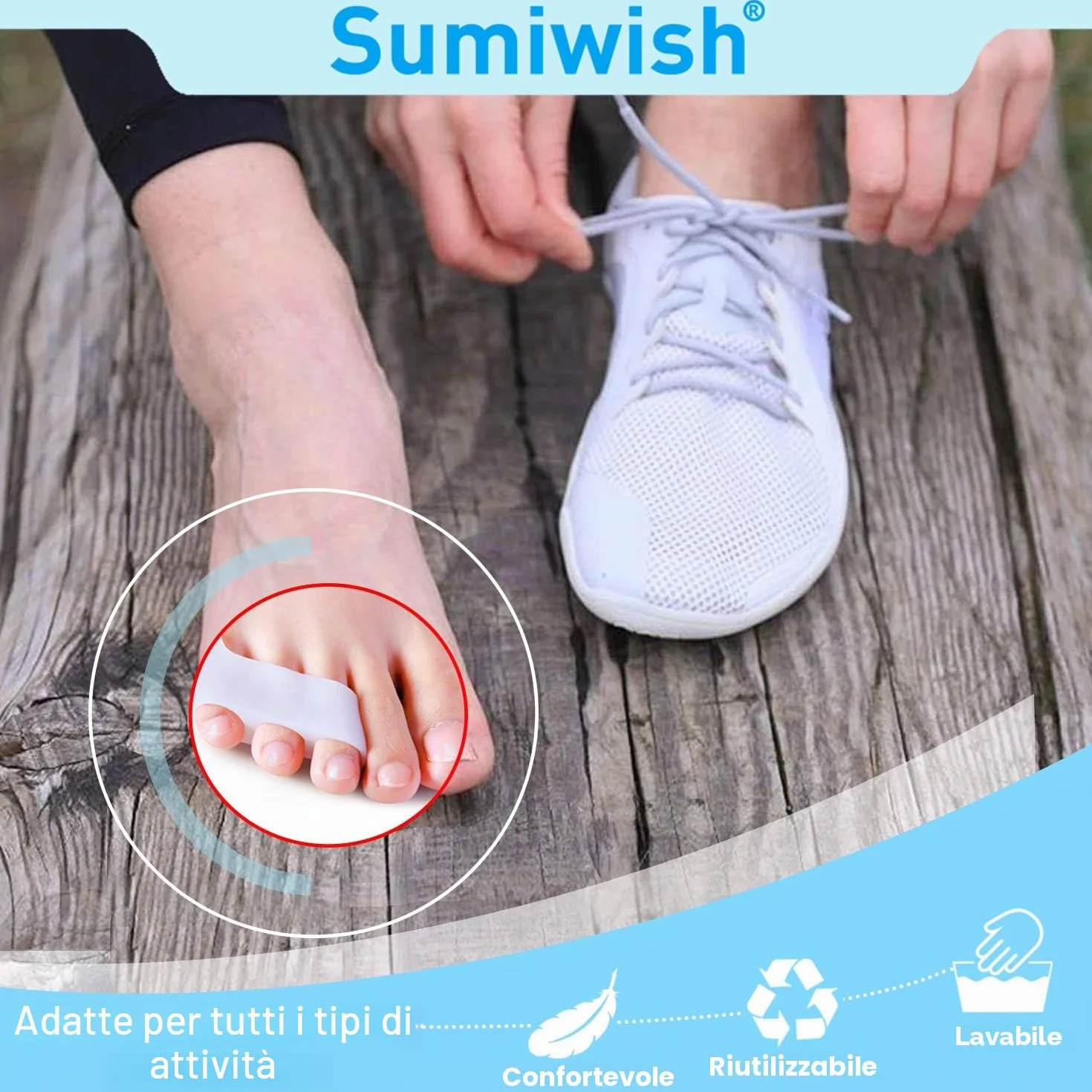 Separatore per il mignolo a gel, cuscinetti per alluce valgo – 5 paia